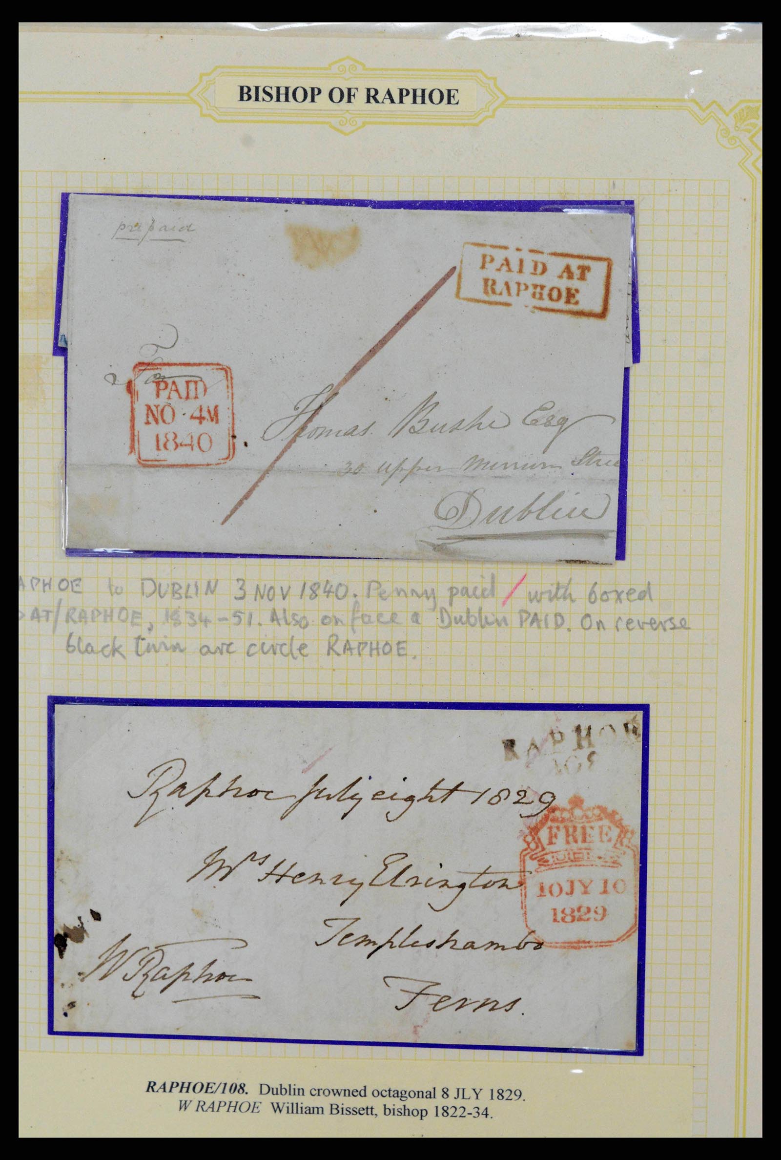 38337 0003 - Postzegelverzameling 38337 Ierland brieven 1721 (!)-1922.