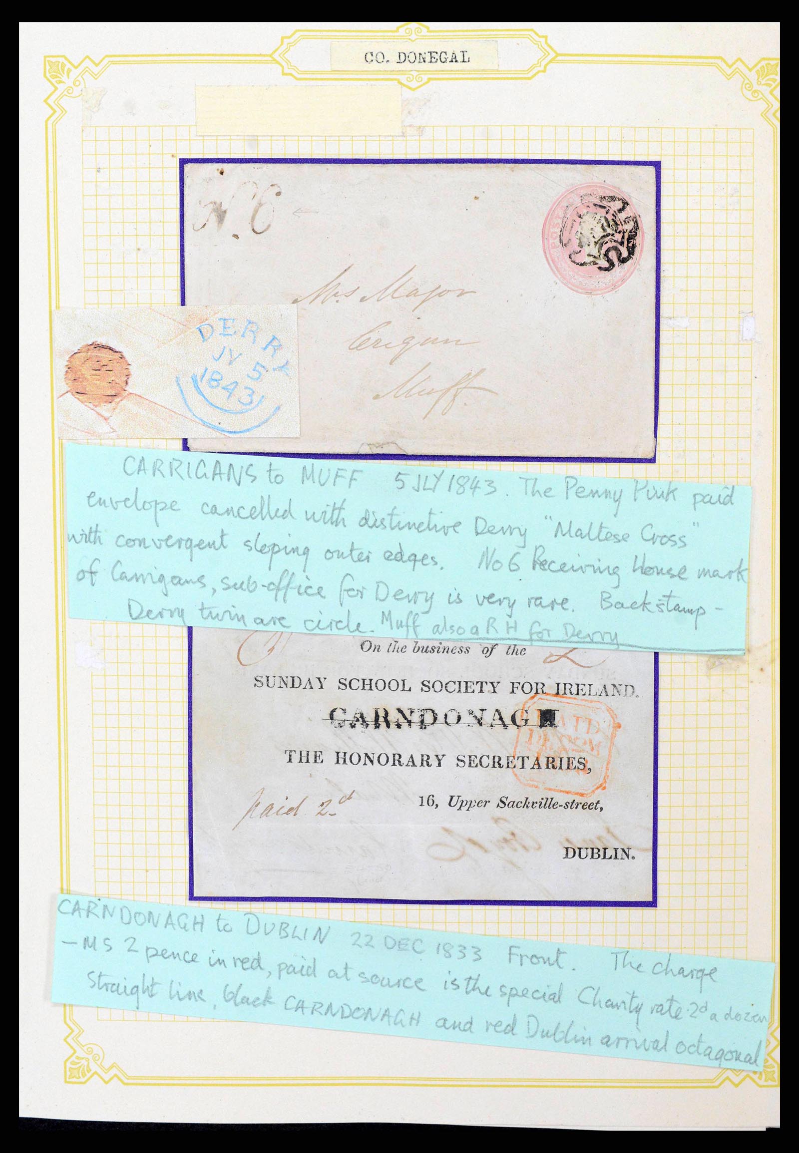 38337 0006 - Postzegelverzameling 38337 Ierland brieven 1721 (!)-1922.