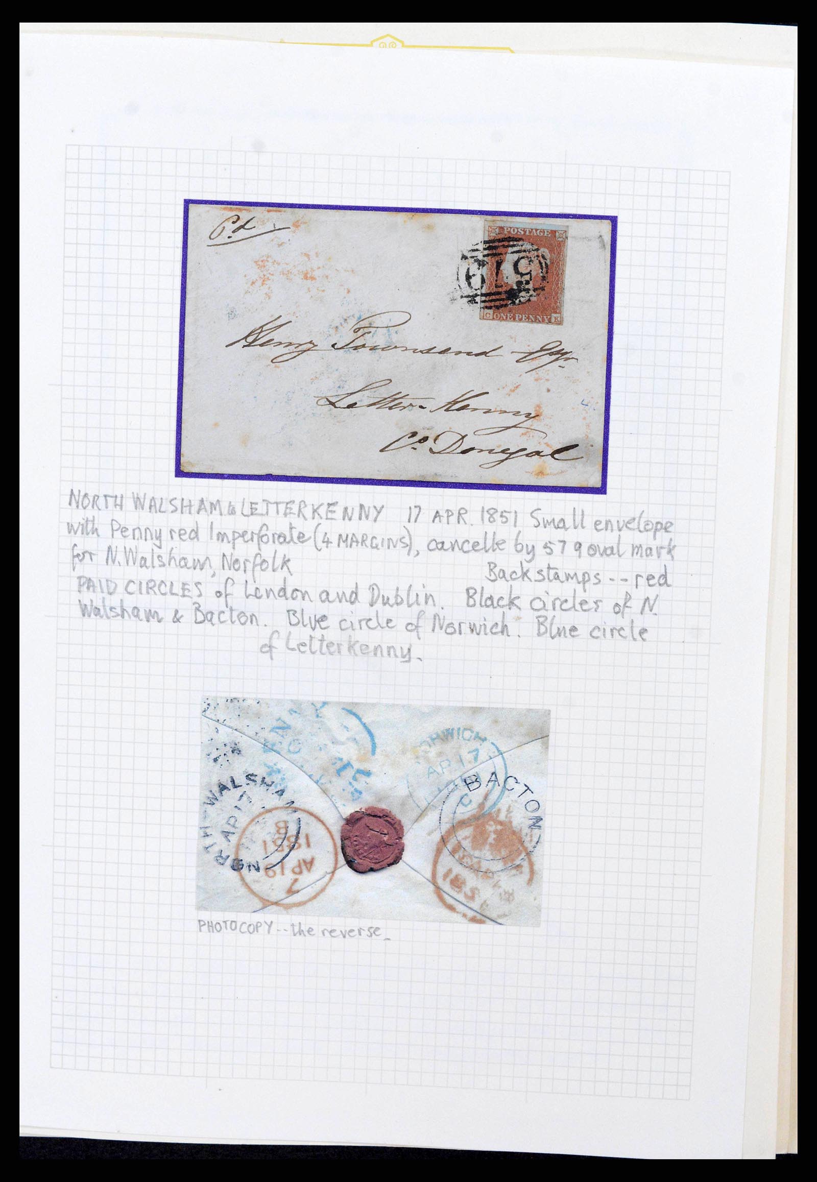 38337 0008 - Postzegelverzameling 38337 Ierland brieven 1721 (!)-1922.