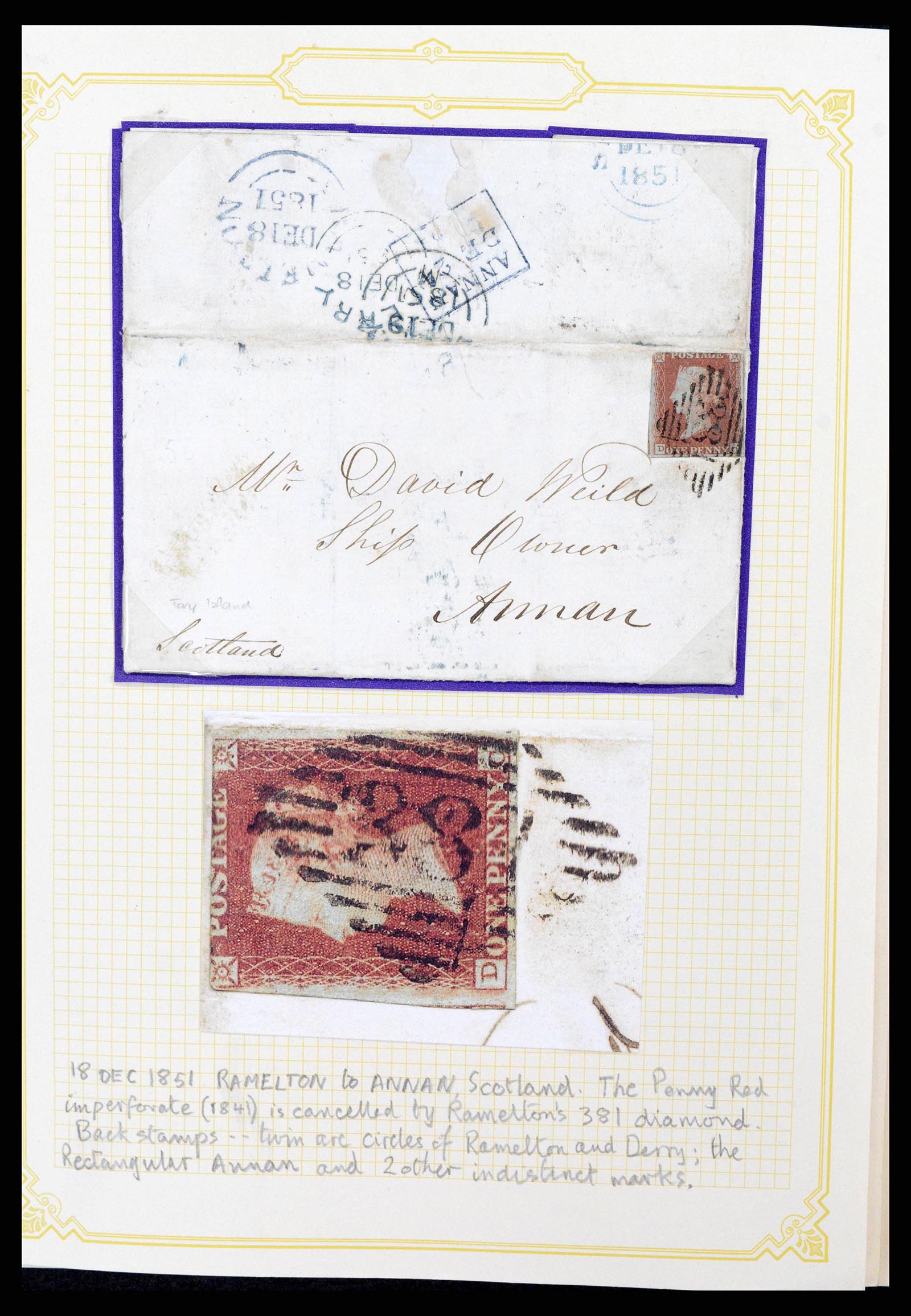 38337 0009 - Postzegelverzameling 38337 Ierland brieven 1721 (!)-1922.