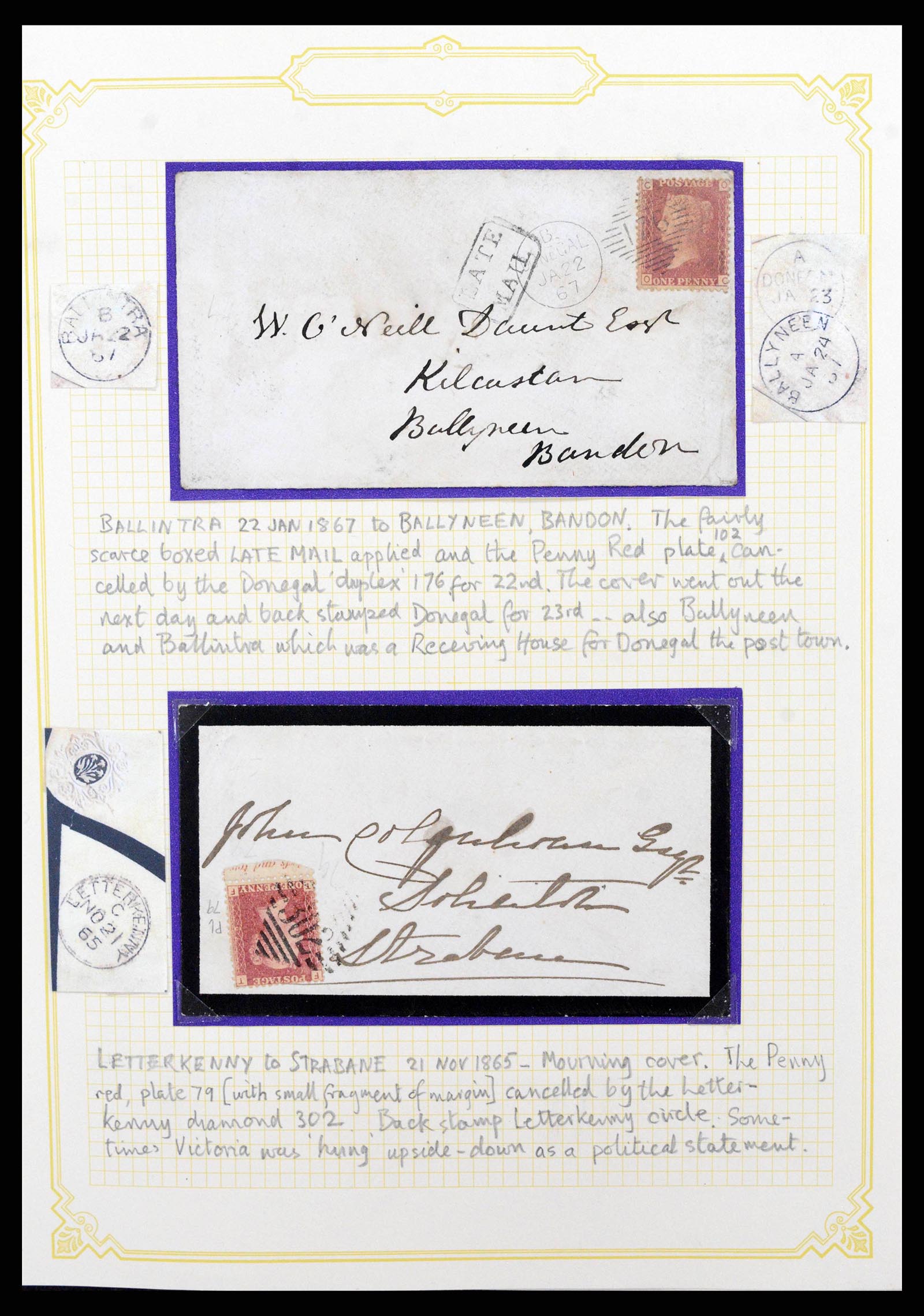 38337 0013 - Postzegelverzameling 38337 Ierland brieven 1721 (!)-1922.