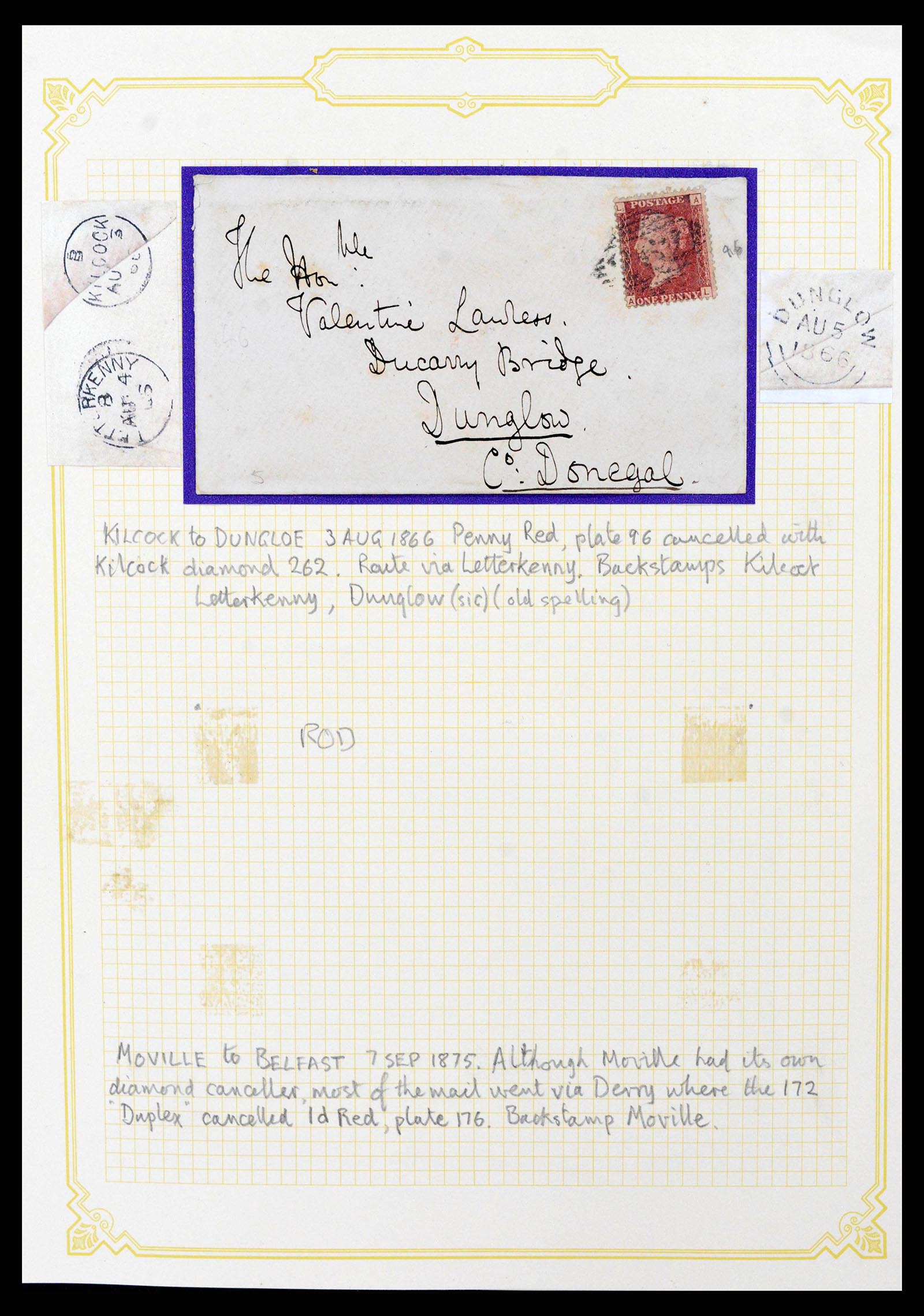 38337 0015 - Postzegelverzameling 38337 Ierland brieven 1721 (!)-1922.