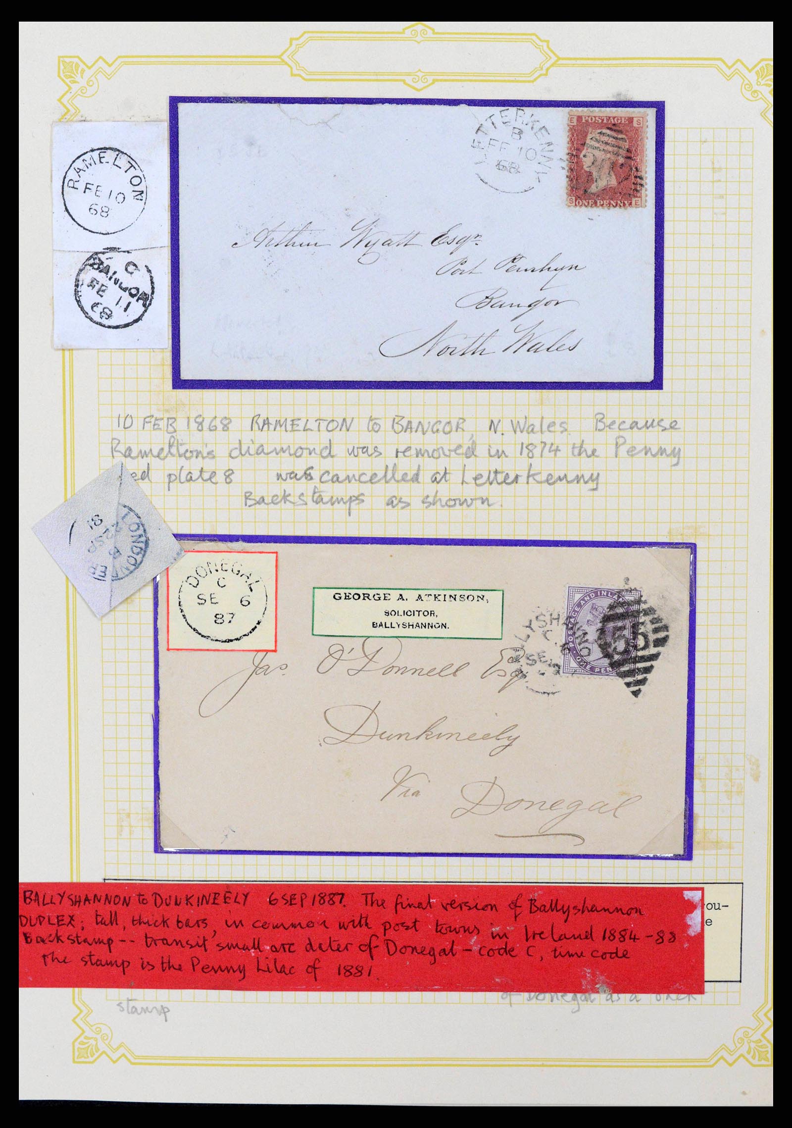 38337 0017 - Postzegelverzameling 38337 Ierland brieven 1721 (!)-1922.