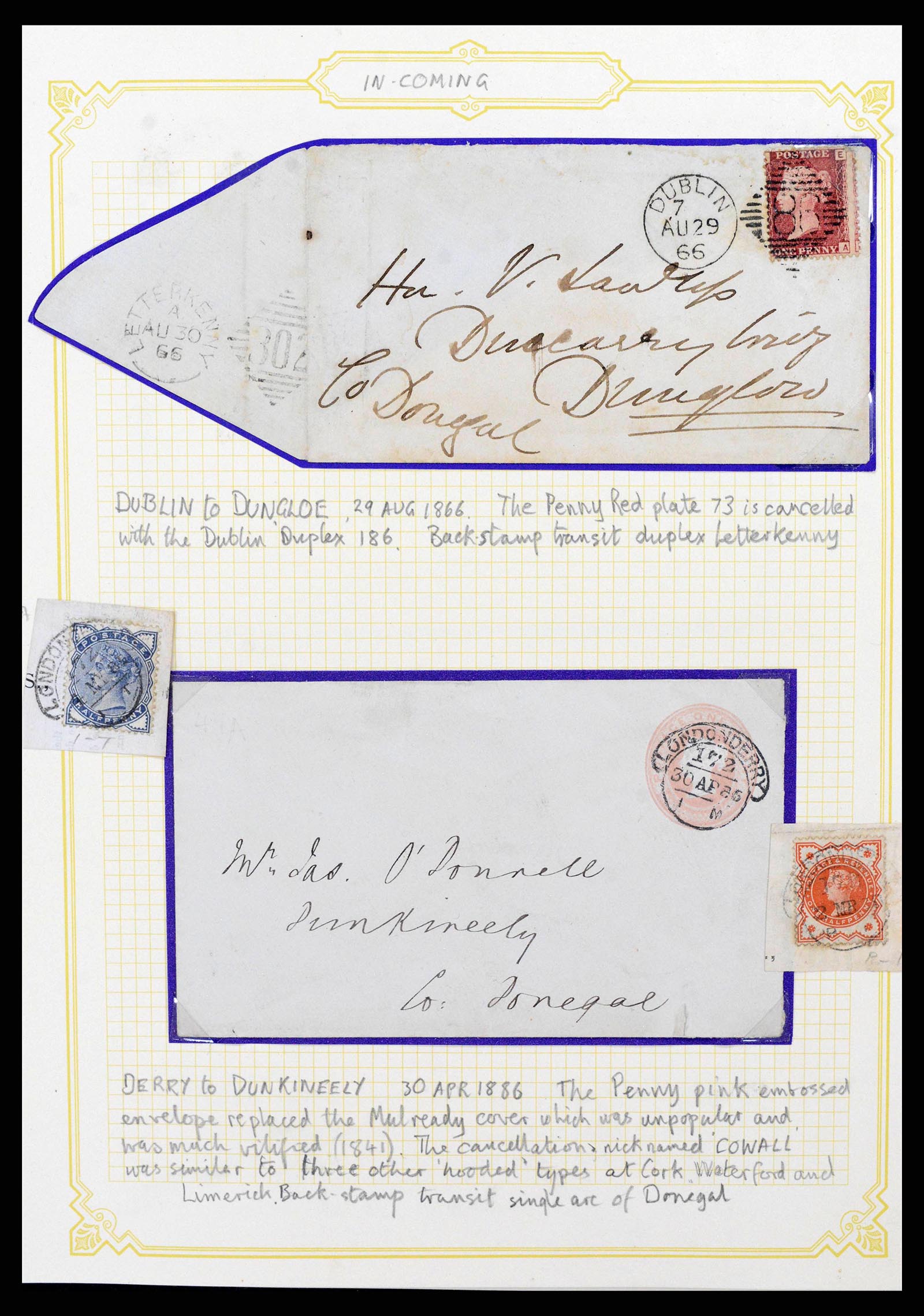 38337 0018 - Postzegelverzameling 38337 Ierland brieven 1721 (!)-1922.