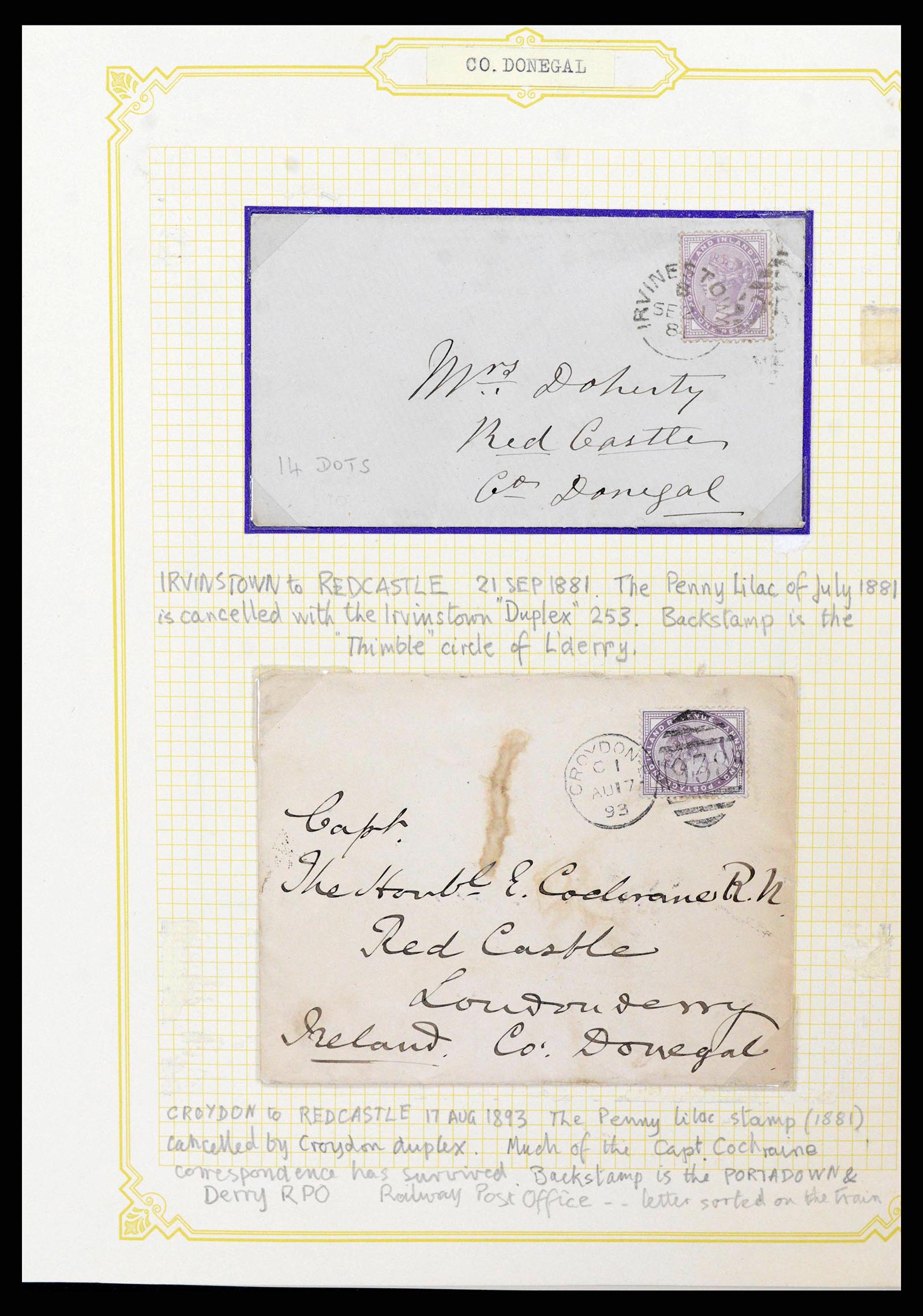 38337 0020 - Postzegelverzameling 38337 Ierland brieven 1721 (!)-1922.