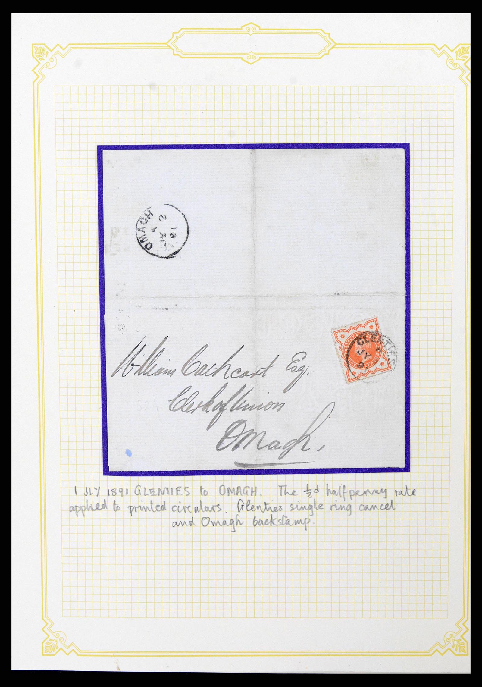 38337 0021 - Postzegelverzameling 38337 Ierland brieven 1721 (!)-1922.