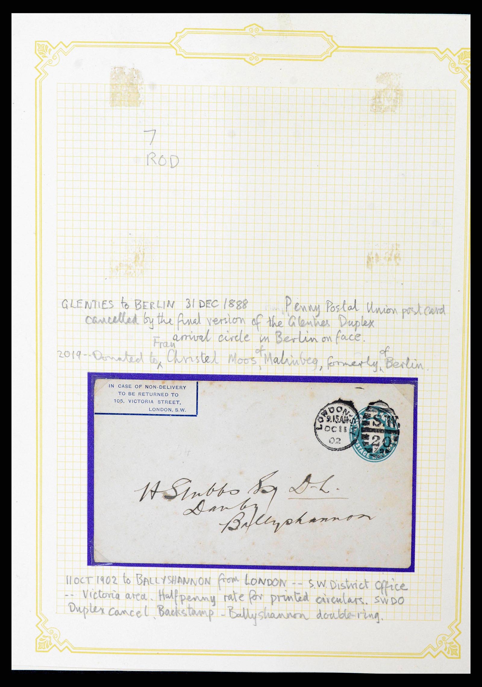 38337 0023 - Postzegelverzameling 38337 Ierland brieven 1721 (!)-1922.