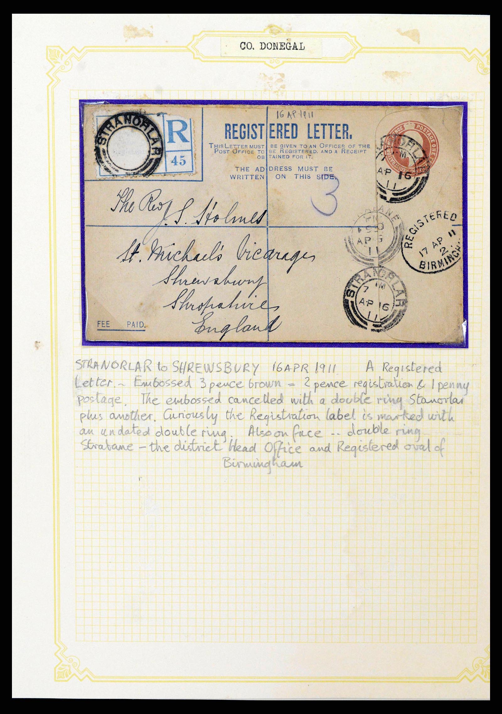 38337 0024 - Postzegelverzameling 38337 Ierland brieven 1721 (!)-1922.