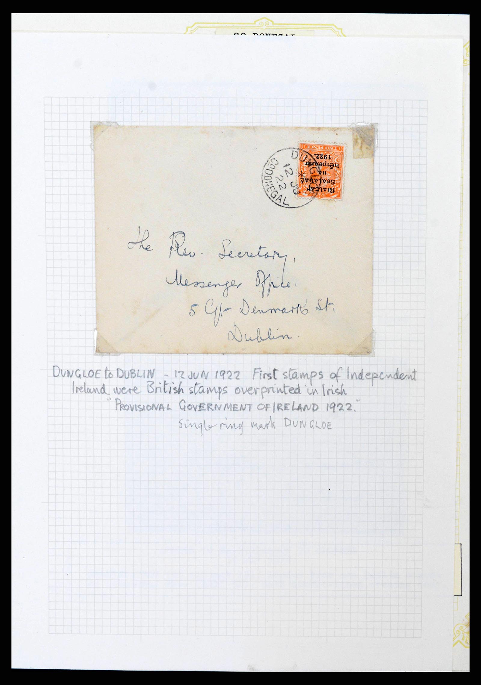38337 0025 - Postzegelverzameling 38337 Ierland brieven 1721 (!)-1922.