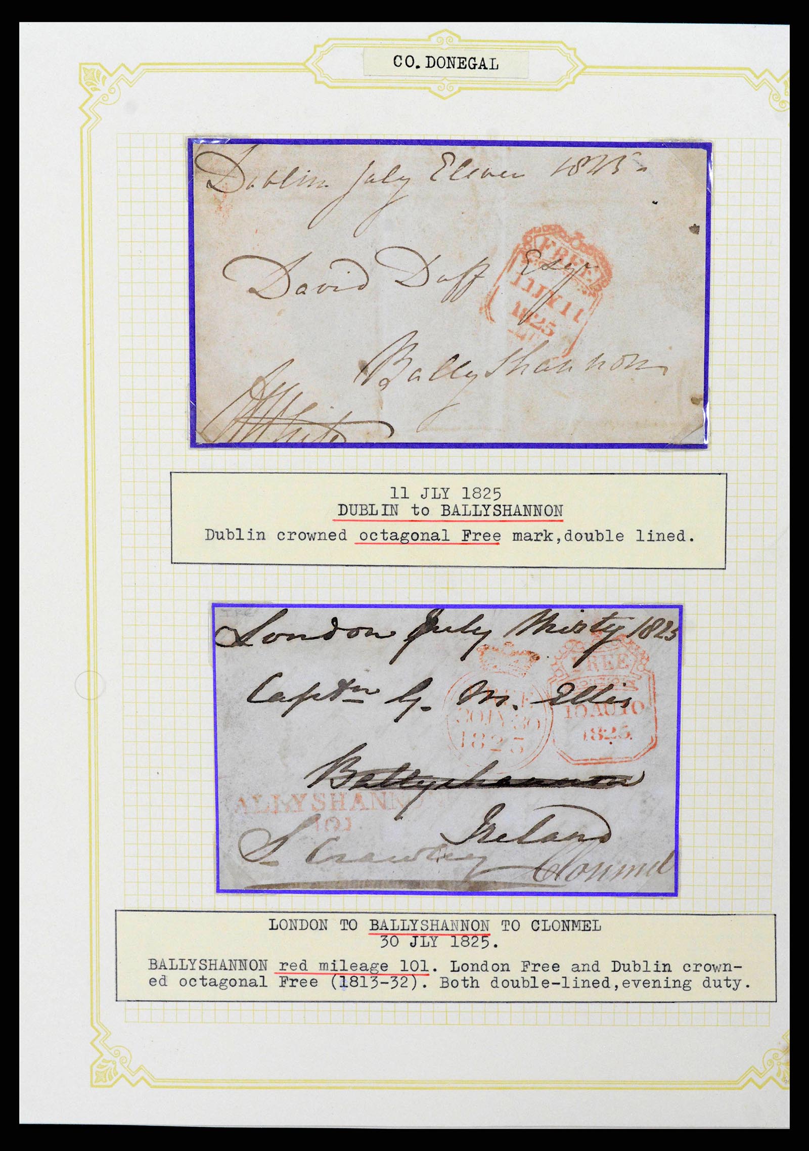 38337 0026 - Postzegelverzameling 38337 Ierland brieven 1721 (!)-1922.