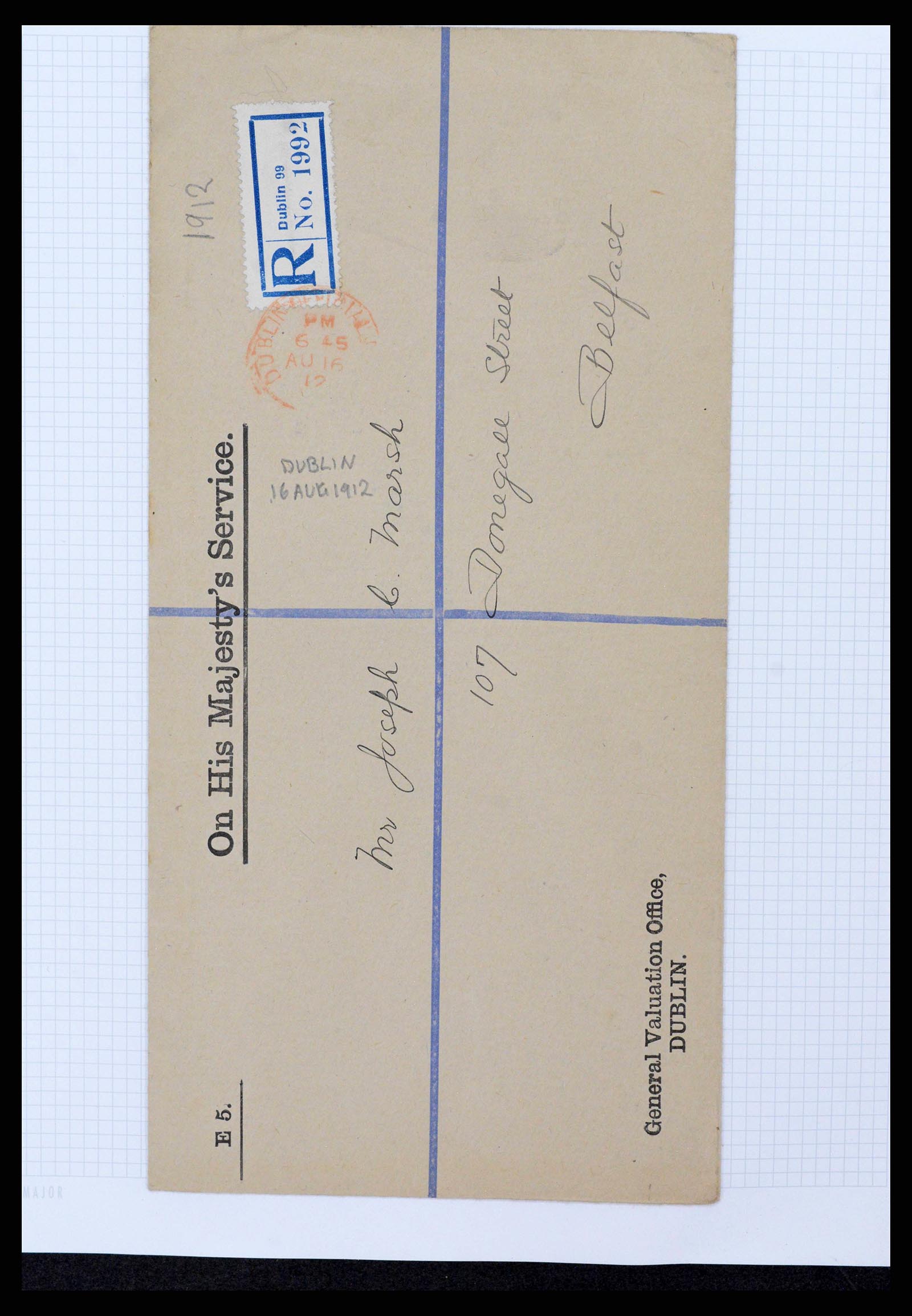 38337 0045 - Postzegelverzameling 38337 Ierland brieven 1721 (!)-1922.