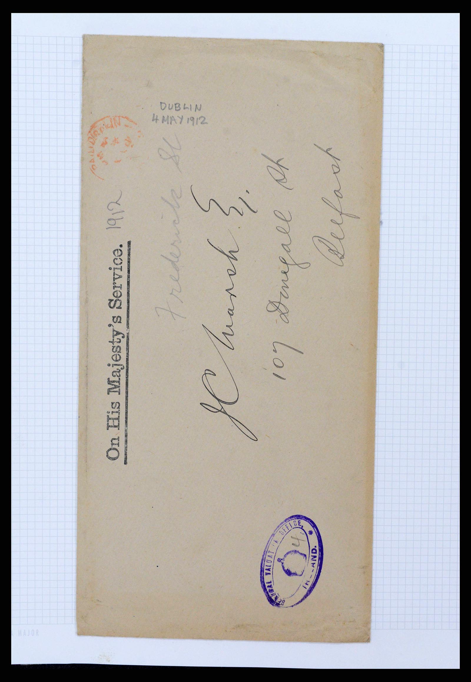 38337 0050 - Postzegelverzameling 38337 Ierland brieven 1721 (!)-1922.