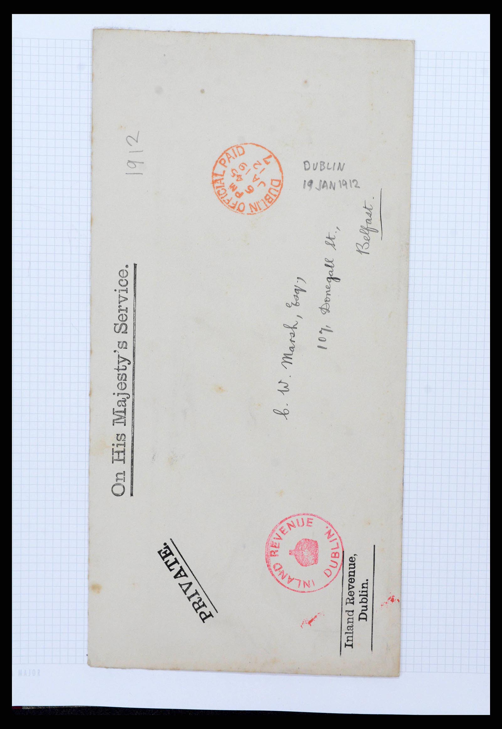 38337 0051 - Postzegelverzameling 38337 Ierland brieven 1721 (!)-1922.