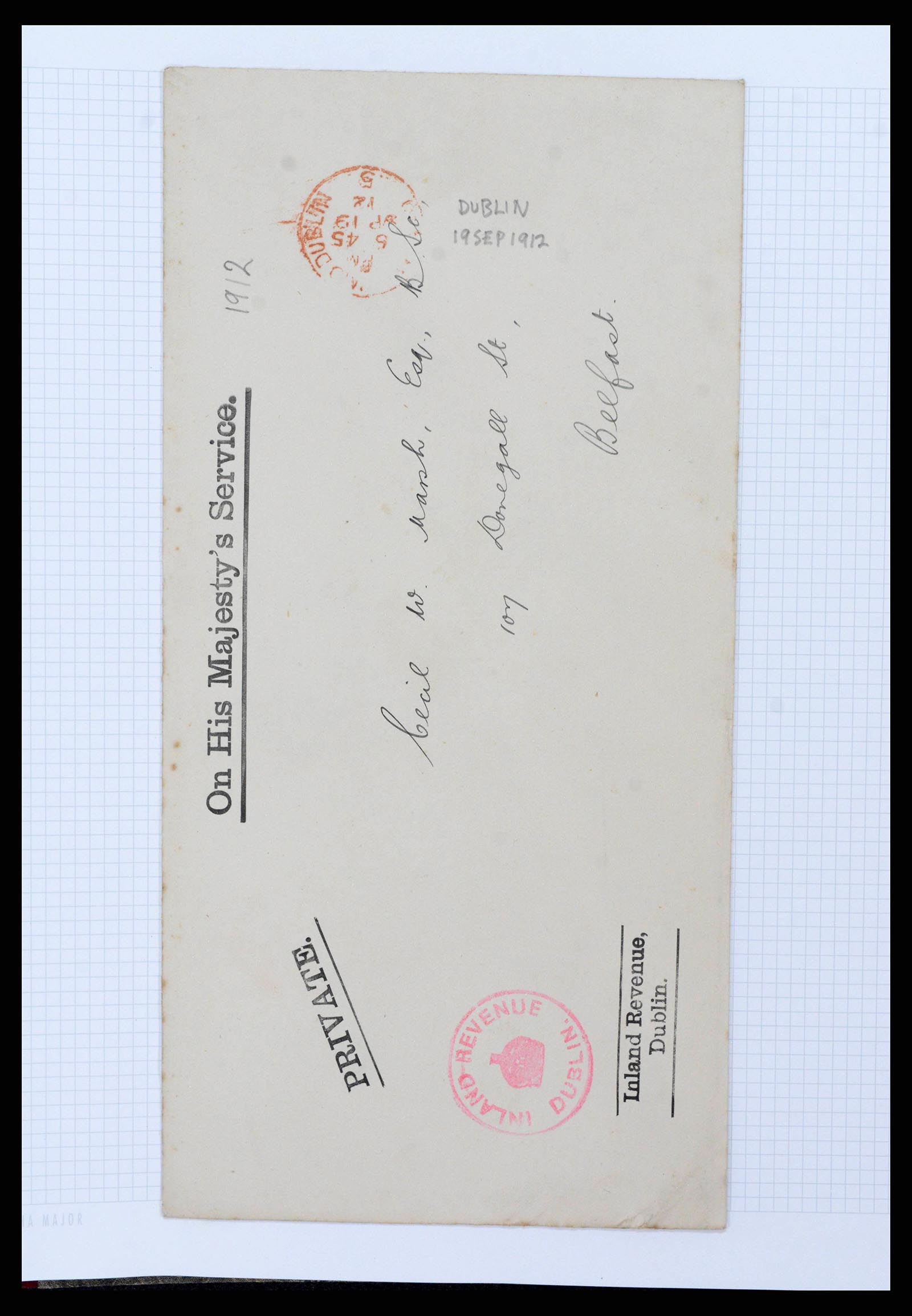 38337 0054 - Postzegelverzameling 38337 Ierland brieven 1721 (!)-1922.