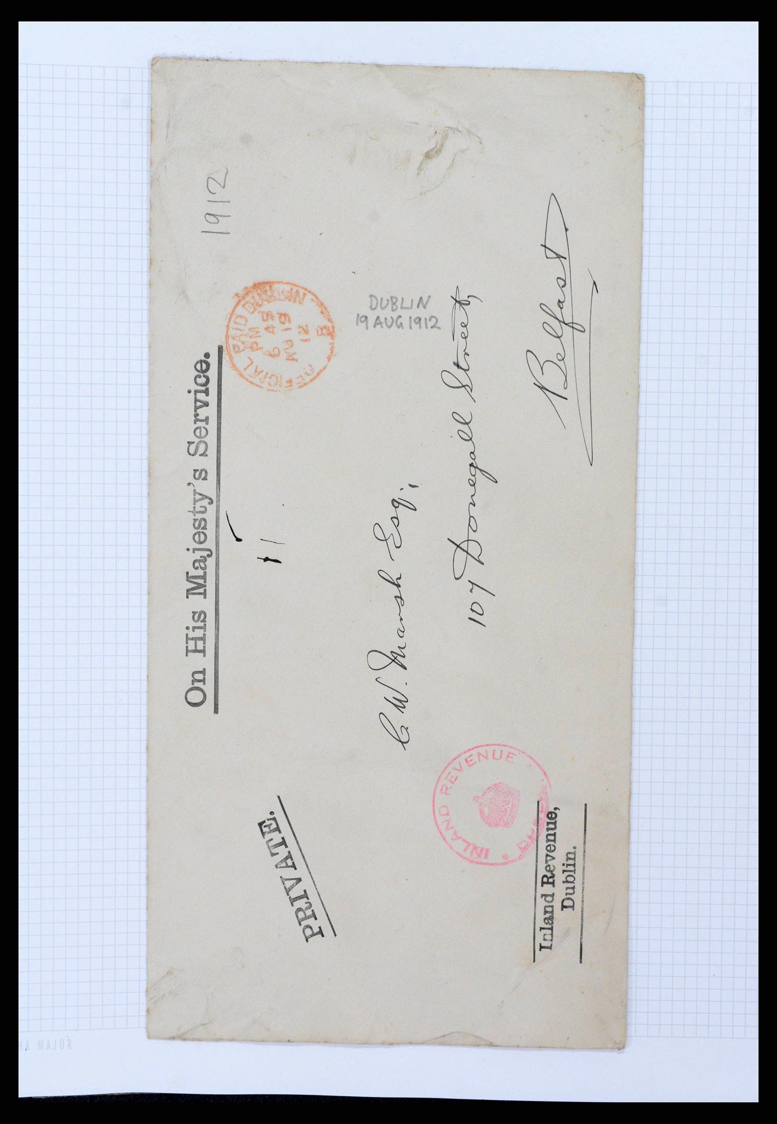 38337 0055 - Postzegelverzameling 38337 Ierland brieven 1721 (!)-1922.