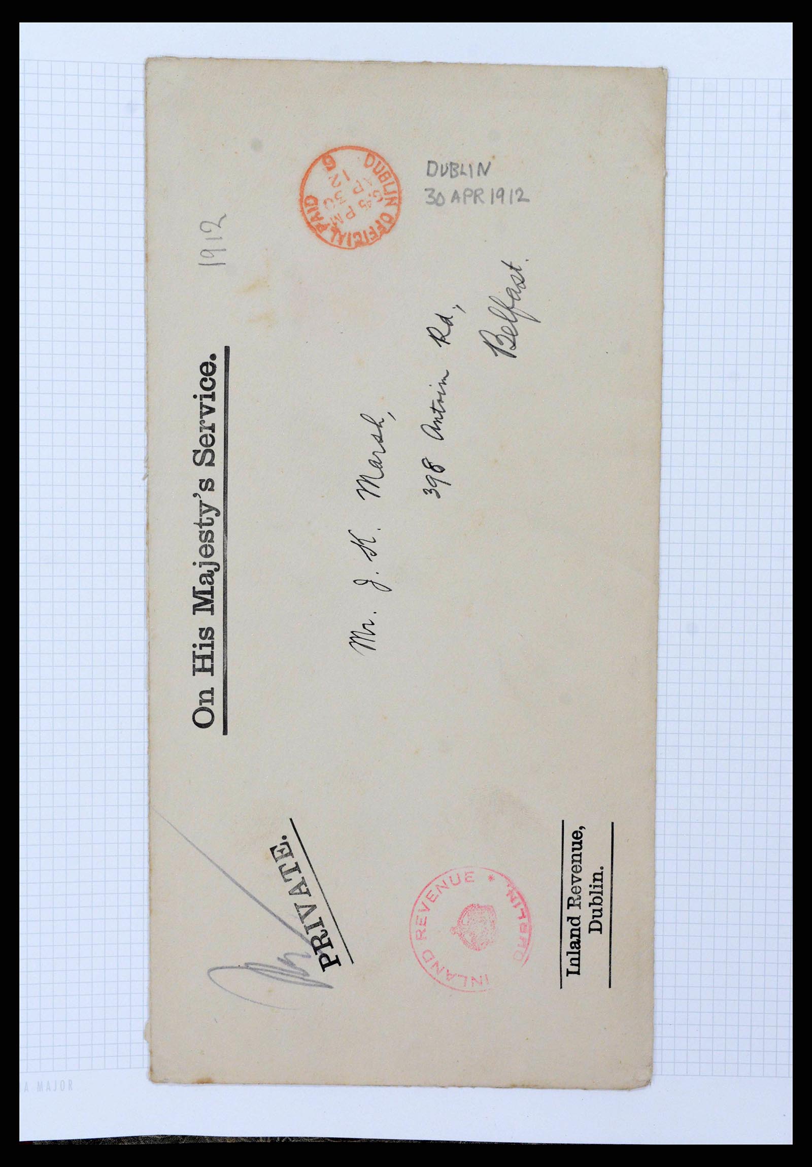 38337 0056 - Postzegelverzameling 38337 Ierland brieven 1721 (!)-1922.