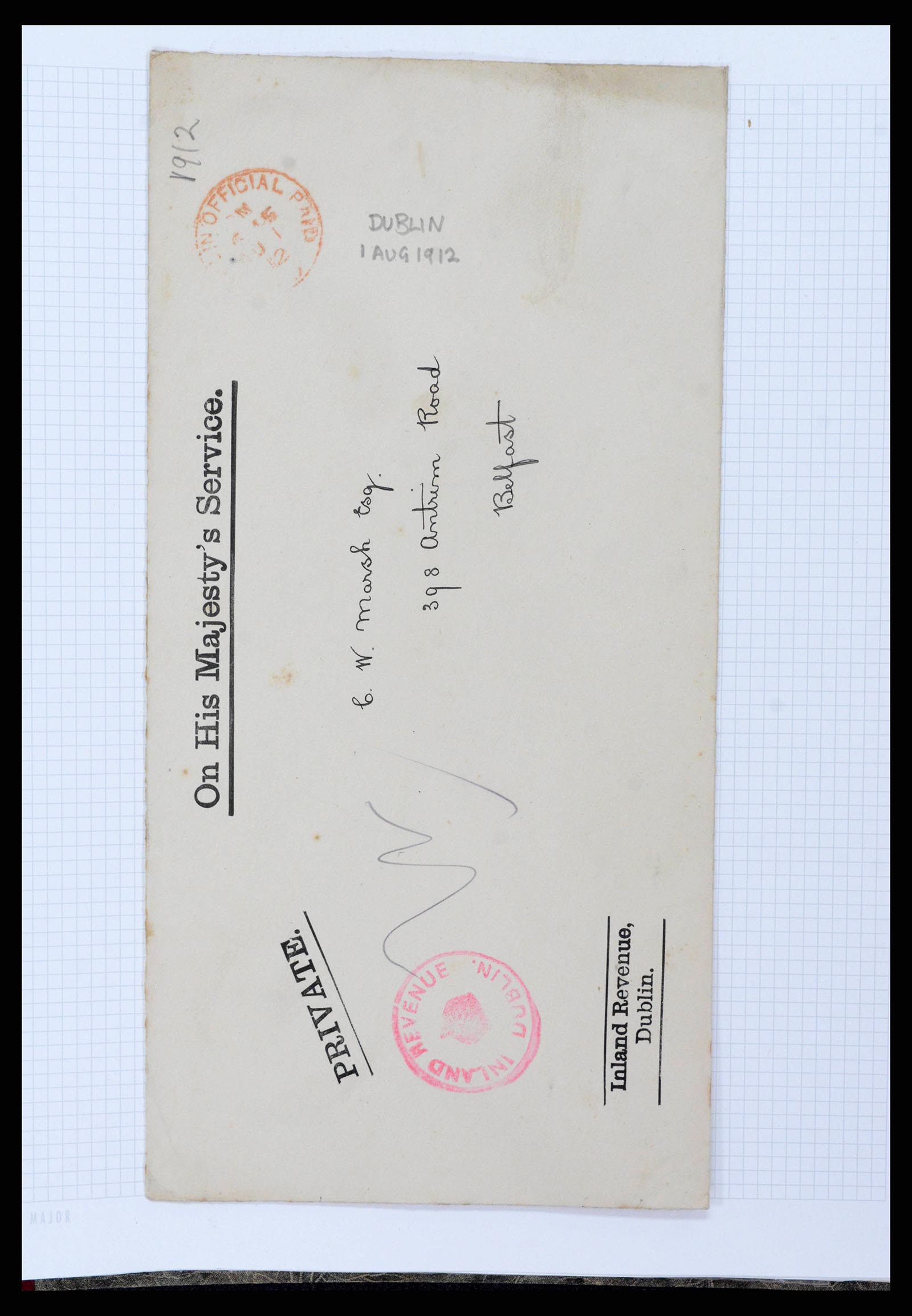 38337 0058 - Postzegelverzameling 38337 Ierland brieven 1721 (!)-1922.