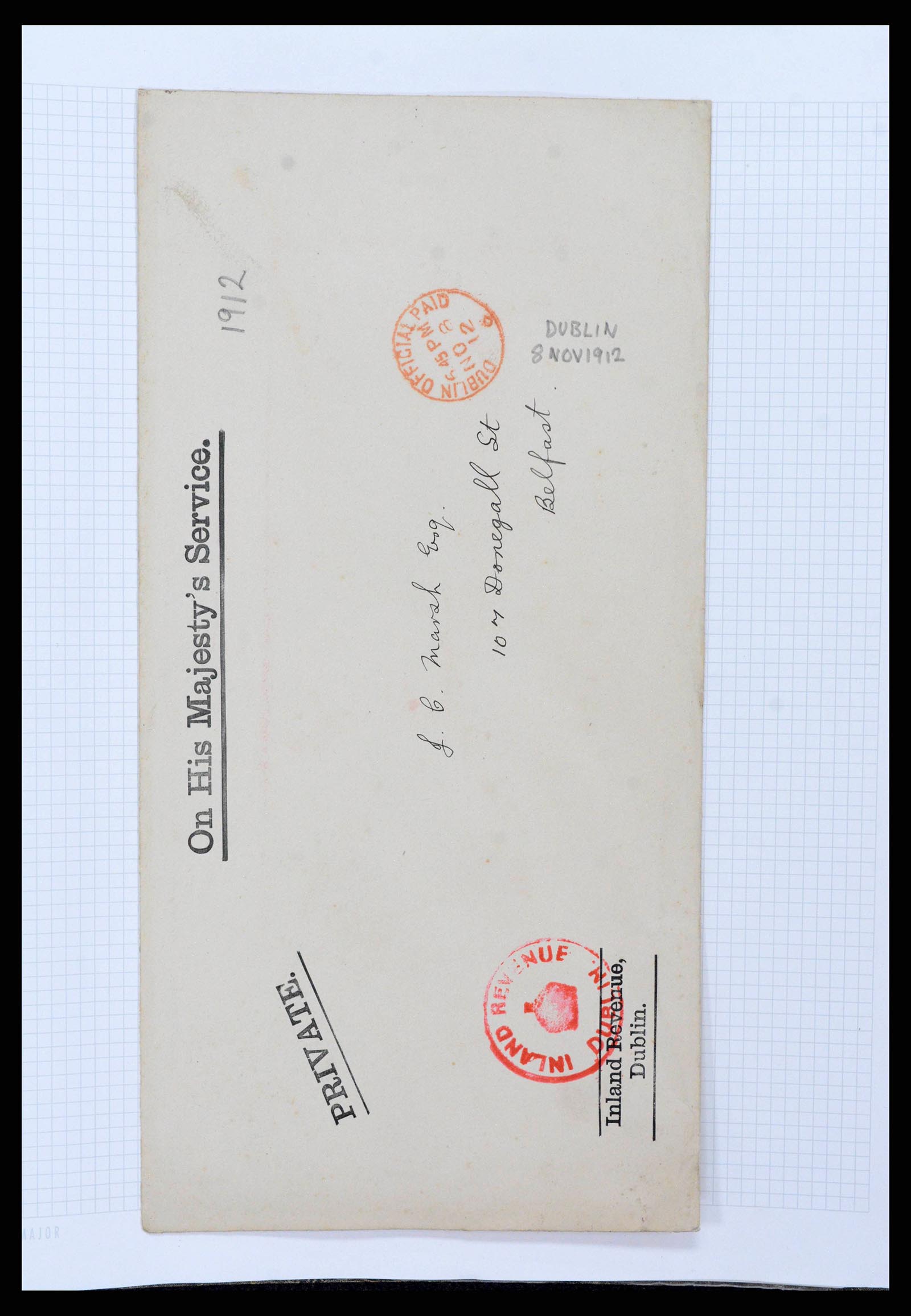 38337 0060 - Postzegelverzameling 38337 Ierland brieven 1721 (!)-1922.