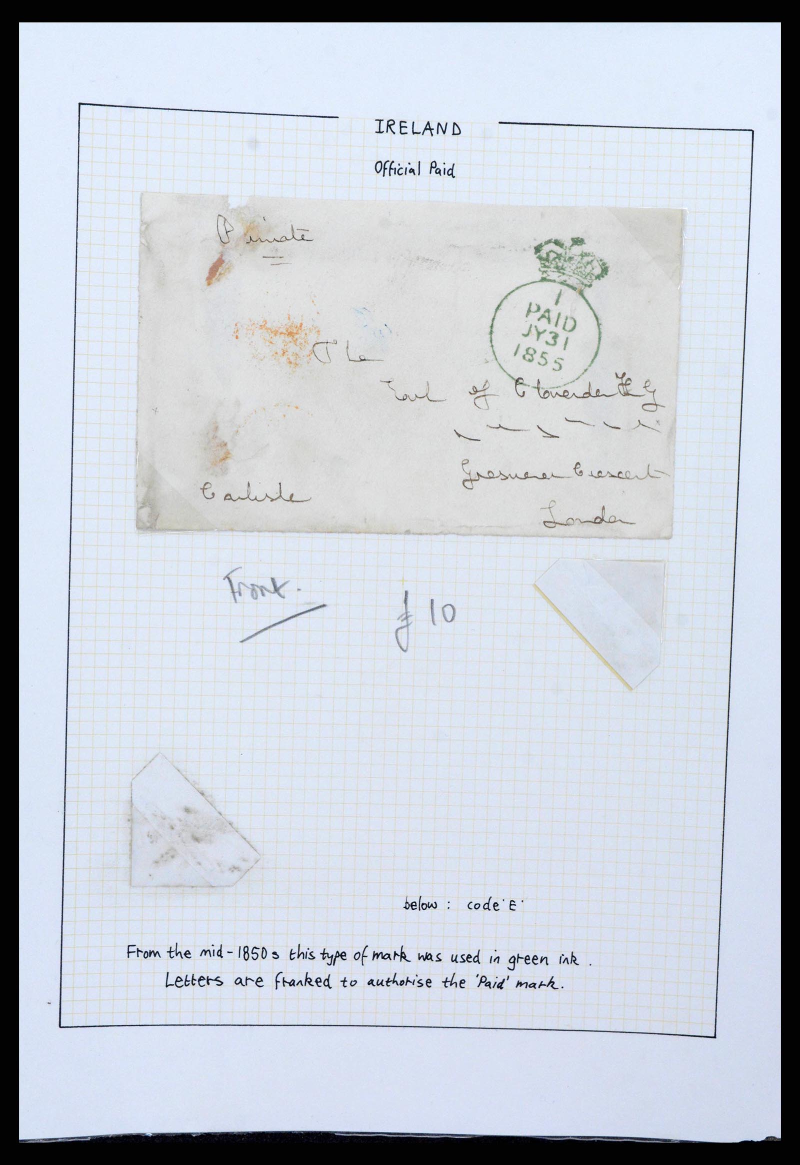 38337 0061 - Postzegelverzameling 38337 Ierland brieven 1721 (!)-1922.