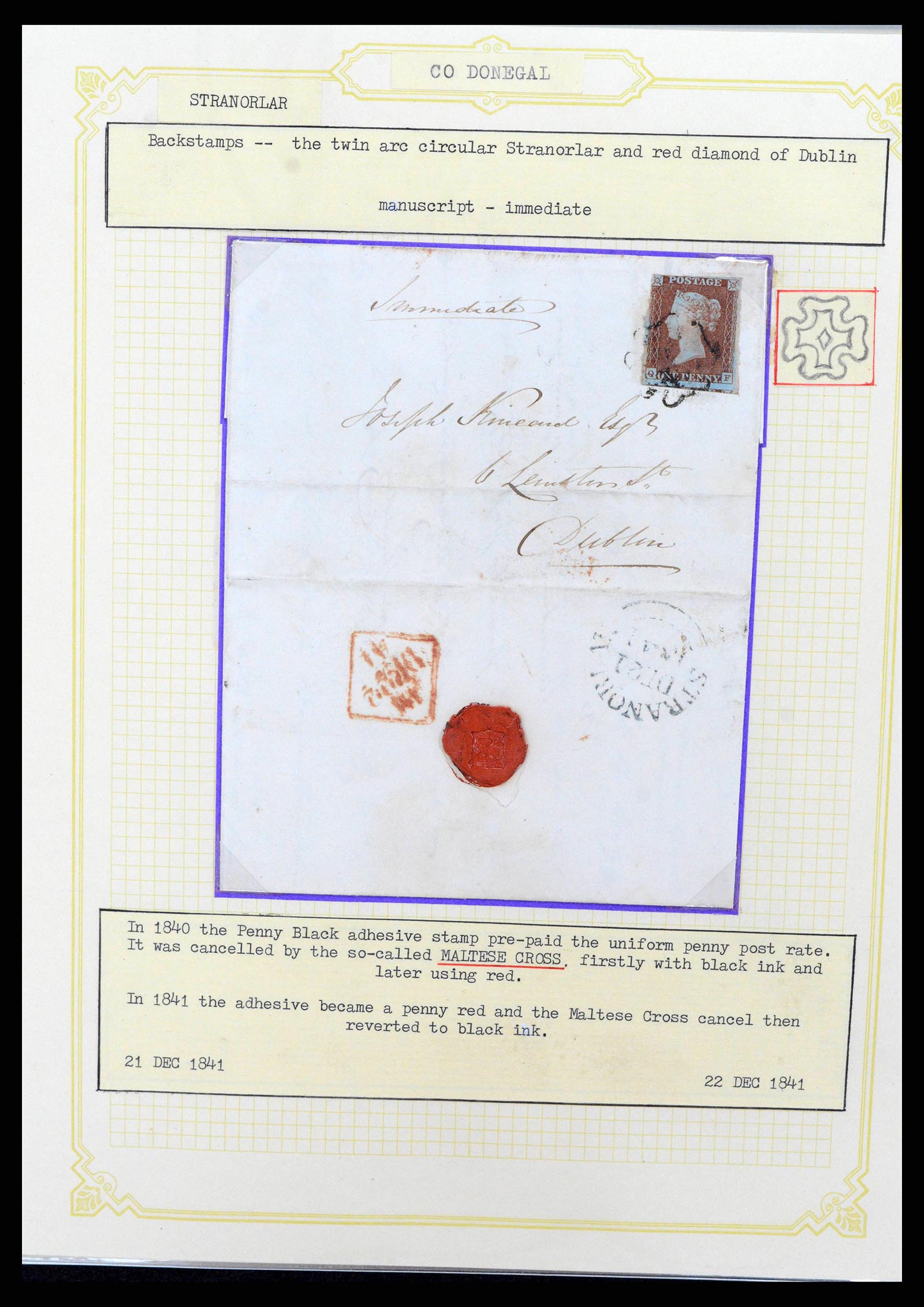 38337 0063 - Postzegelverzameling 38337 Ierland brieven 1721 (!)-1922.