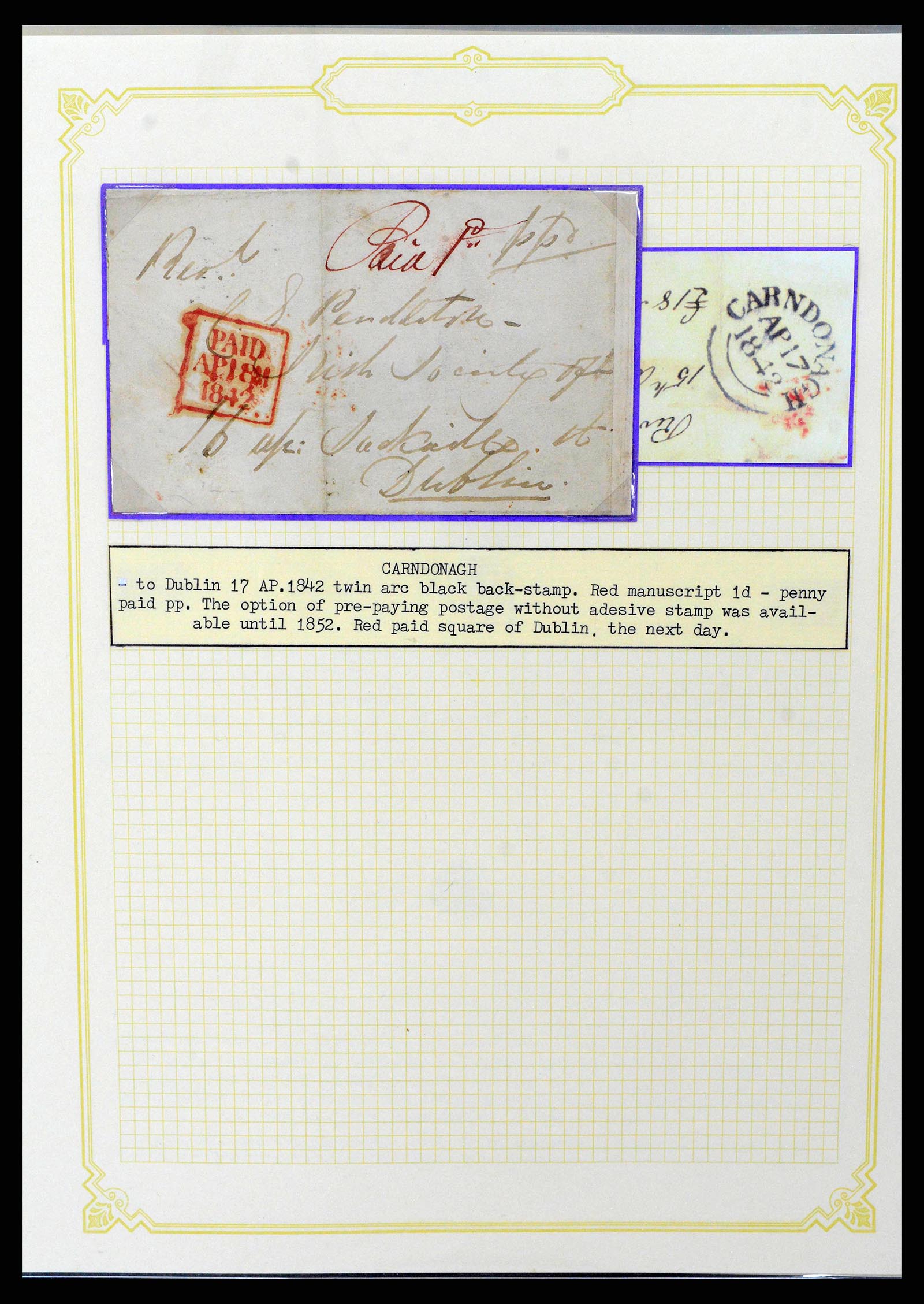38337 0067 - Postzegelverzameling 38337 Ierland brieven 1721 (!)-1922.