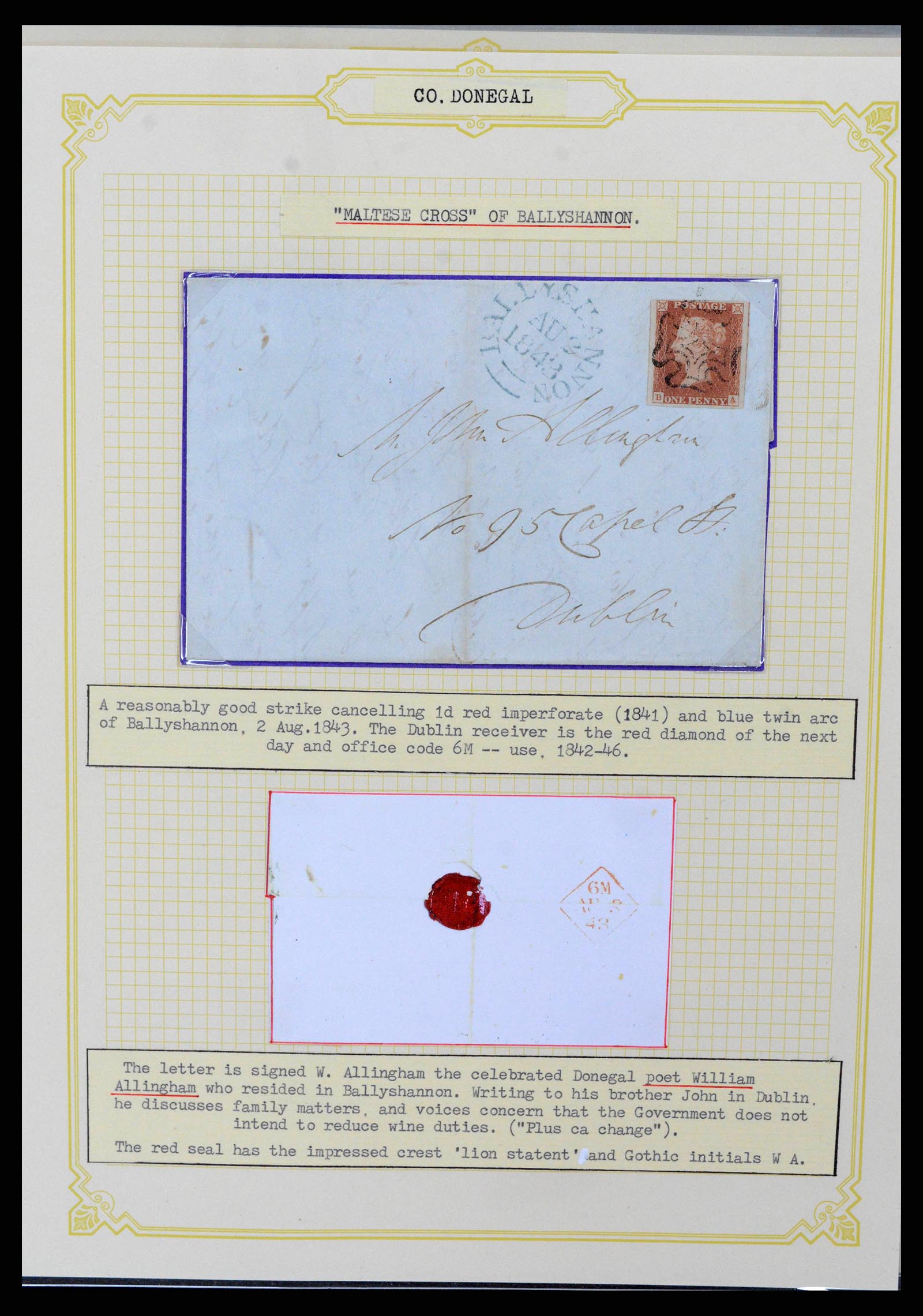 38337 0068 - Postzegelverzameling 38337 Ierland brieven 1721 (!)-1922.