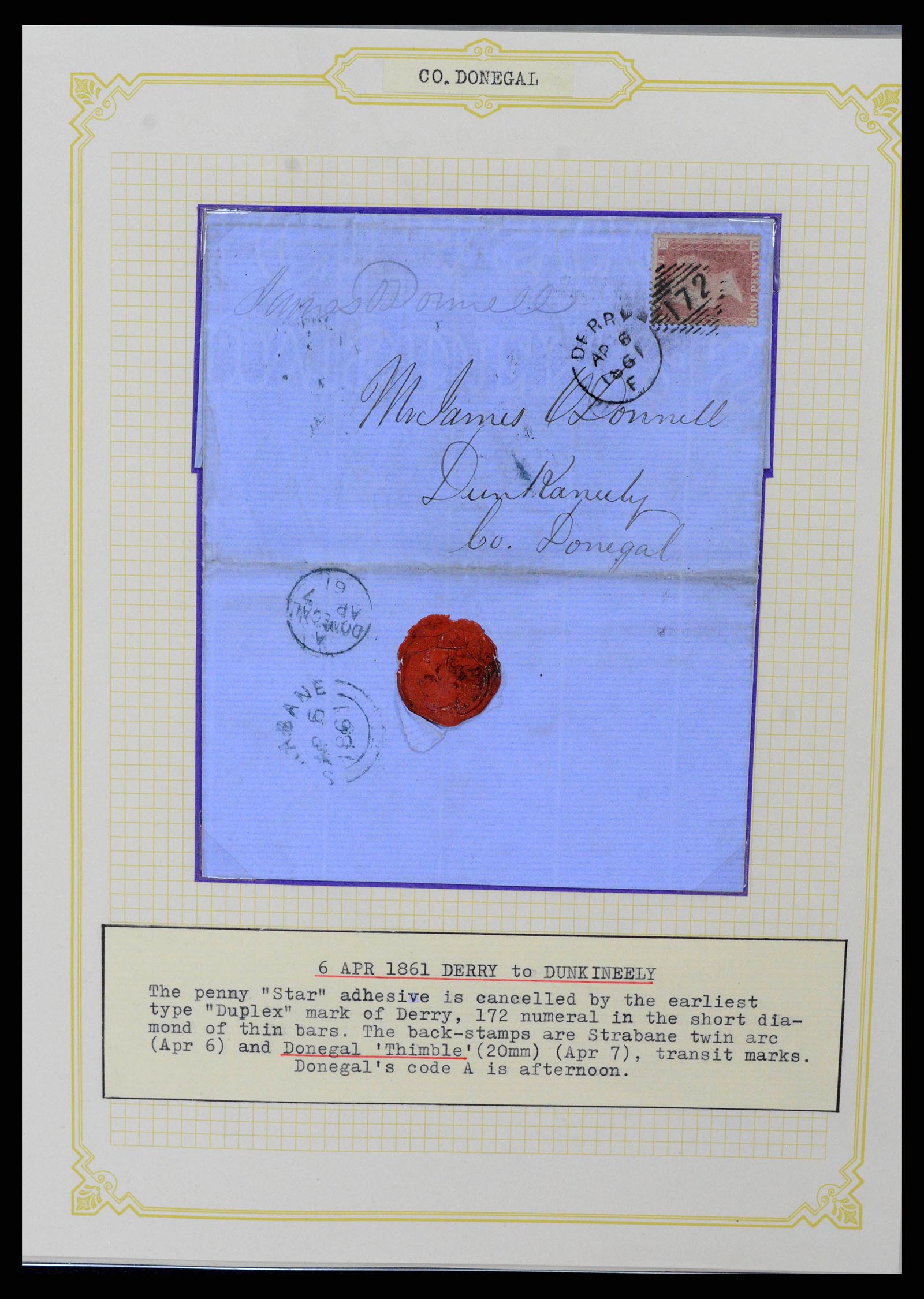 38337 0069 - Postzegelverzameling 38337 Ierland brieven 1721 (!)-1922.