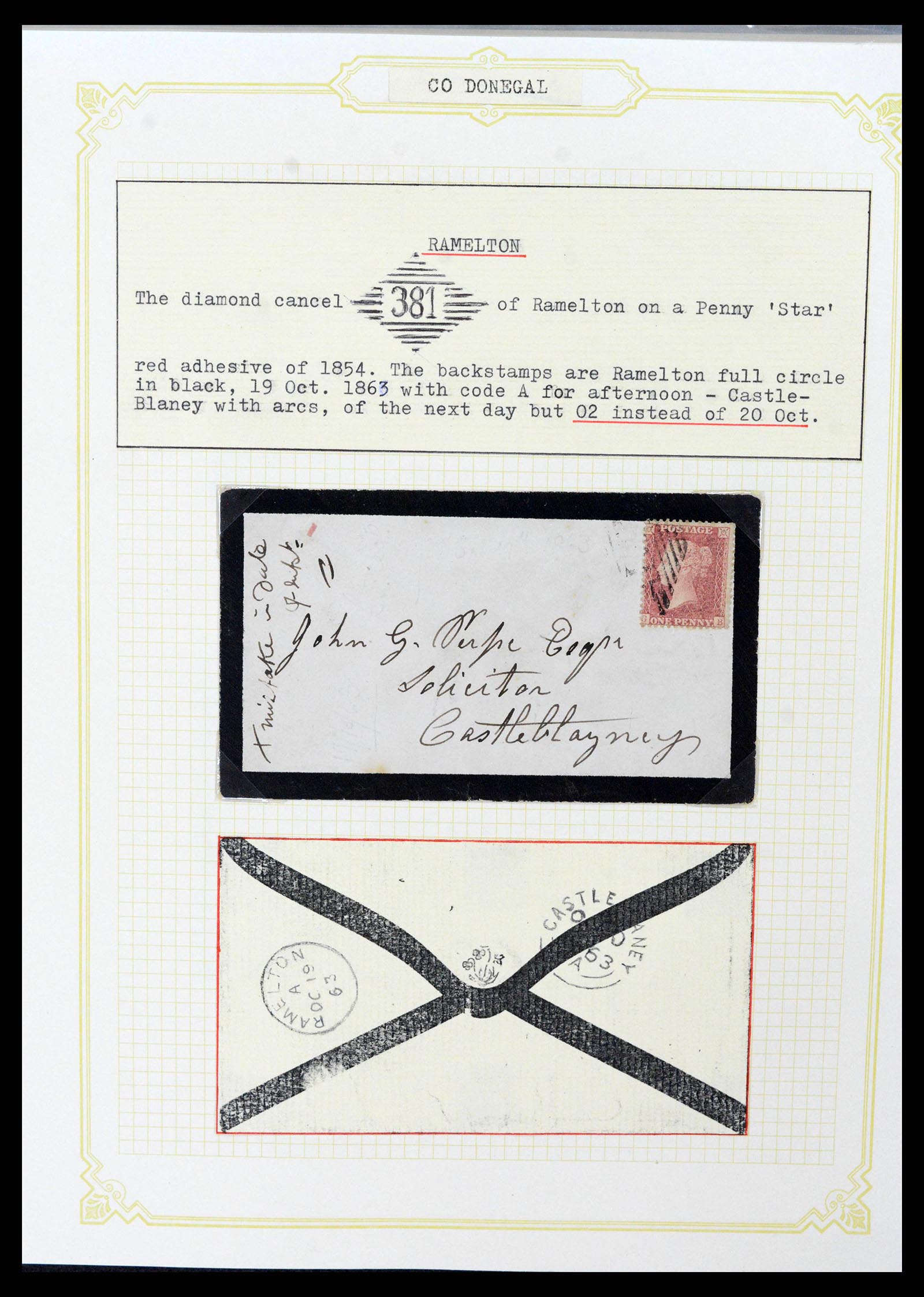 38337 0070 - Postzegelverzameling 38337 Ierland brieven 1721 (!)-1922.