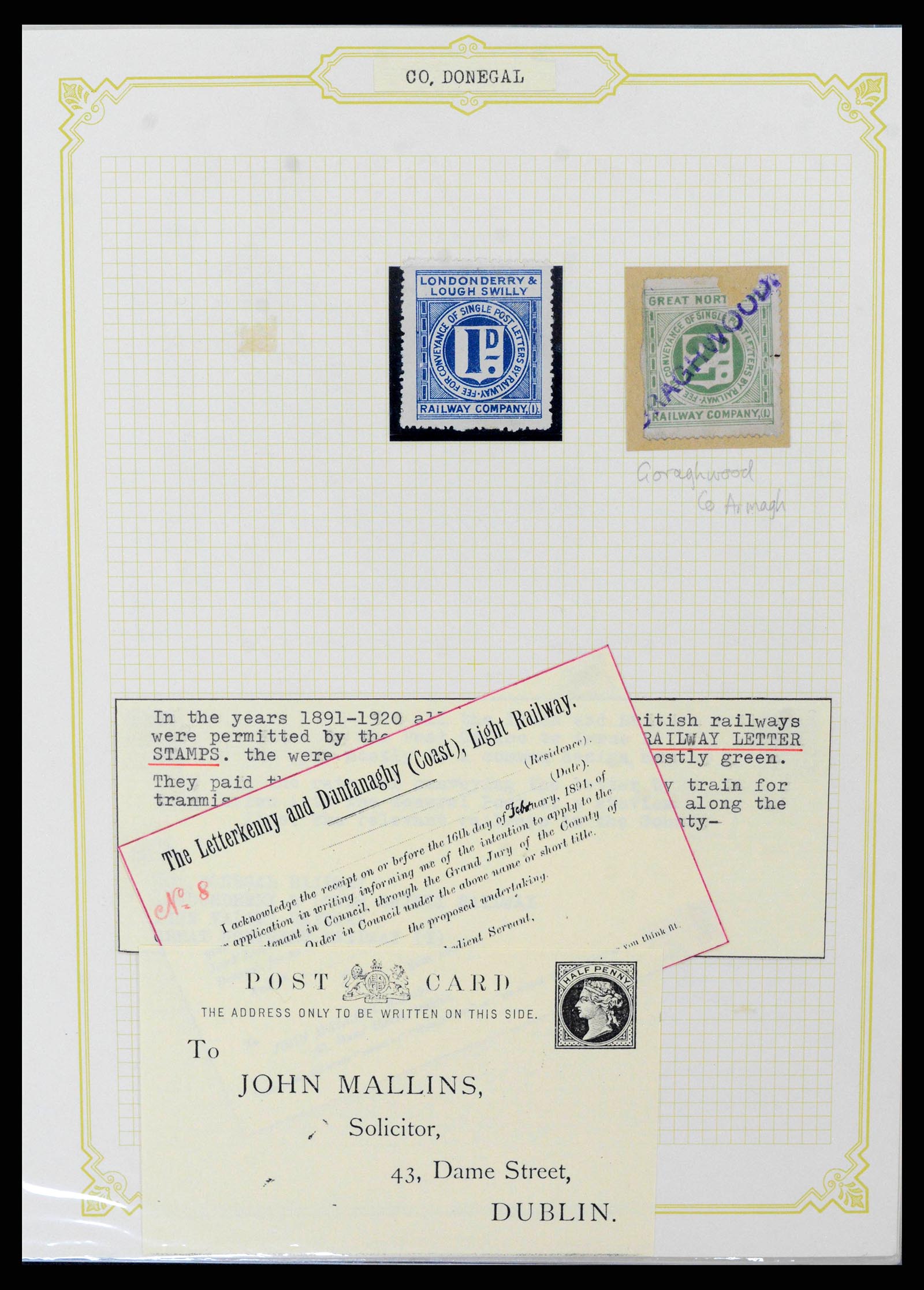 38337 0077 - Postzegelverzameling 38337 Ierland brieven 1721 (!)-1922.