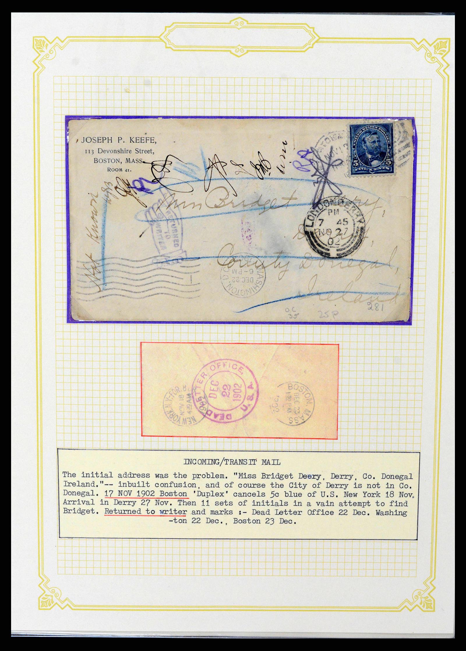 38337 0078 - Postzegelverzameling 38337 Ierland brieven 1721 (!)-1922.