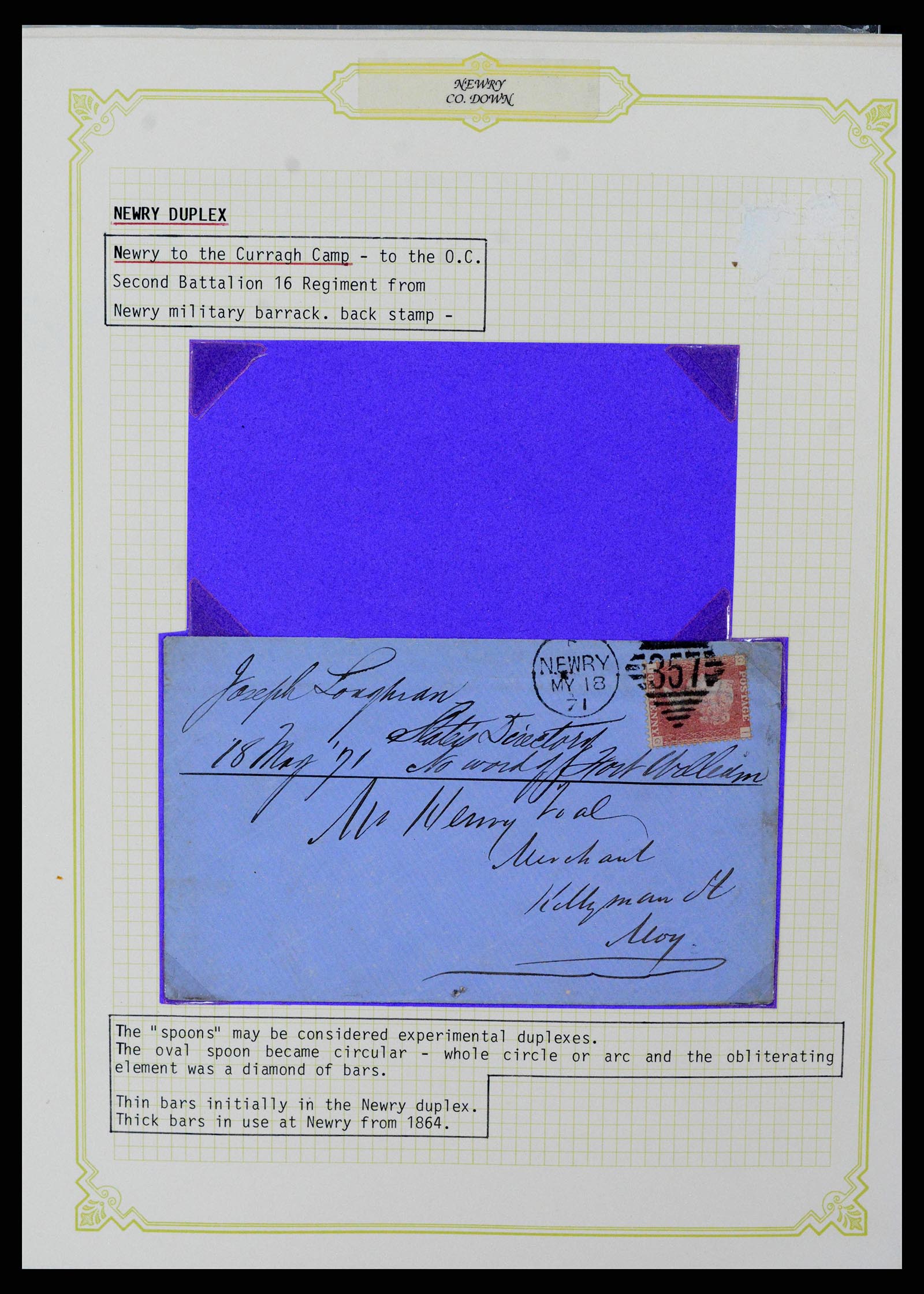 38337 0086 - Postzegelverzameling 38337 Ierland brieven 1721 (!)-1922.