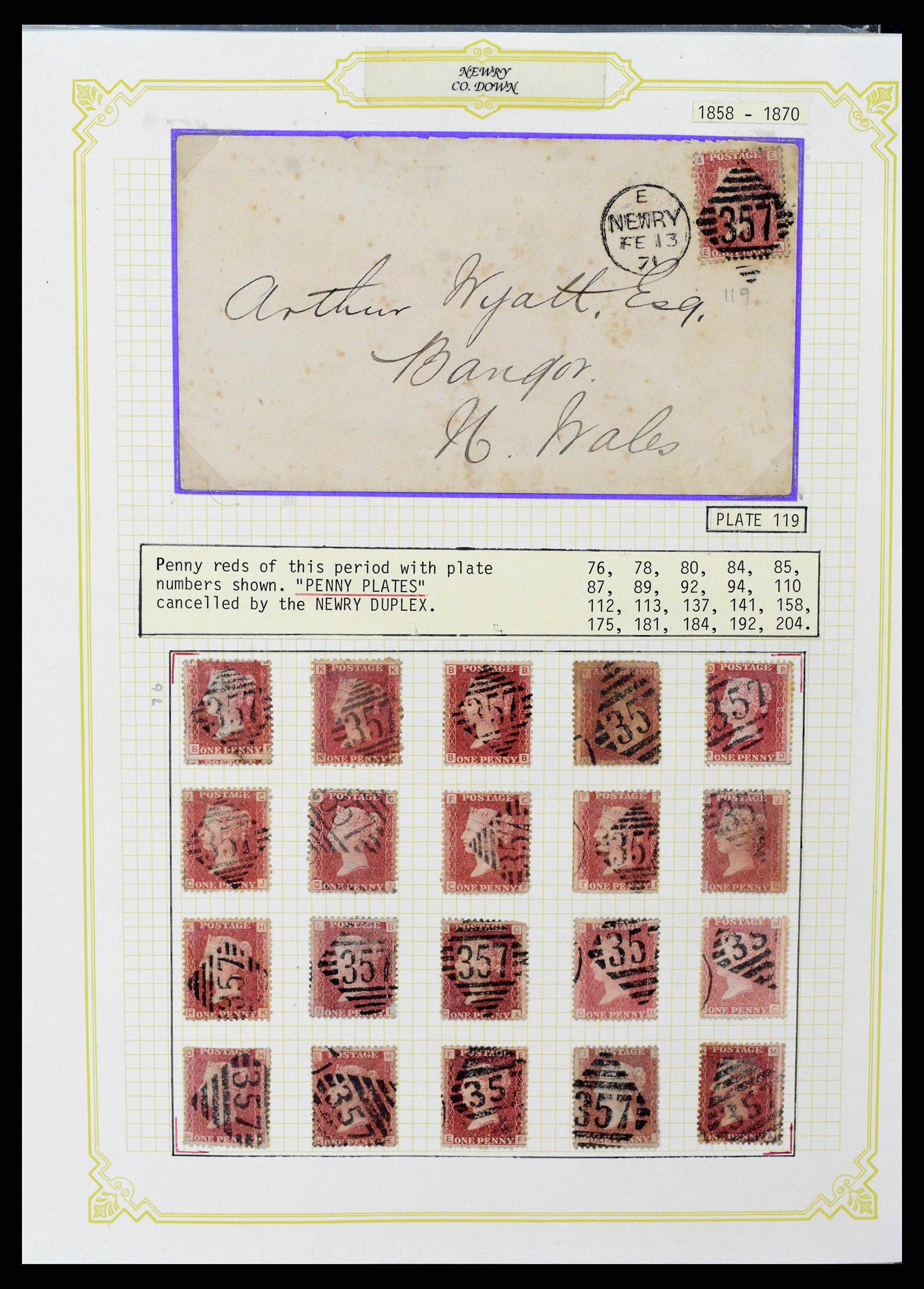 38337 0088 - Postzegelverzameling 38337 Ierland brieven 1721 (!)-1922.