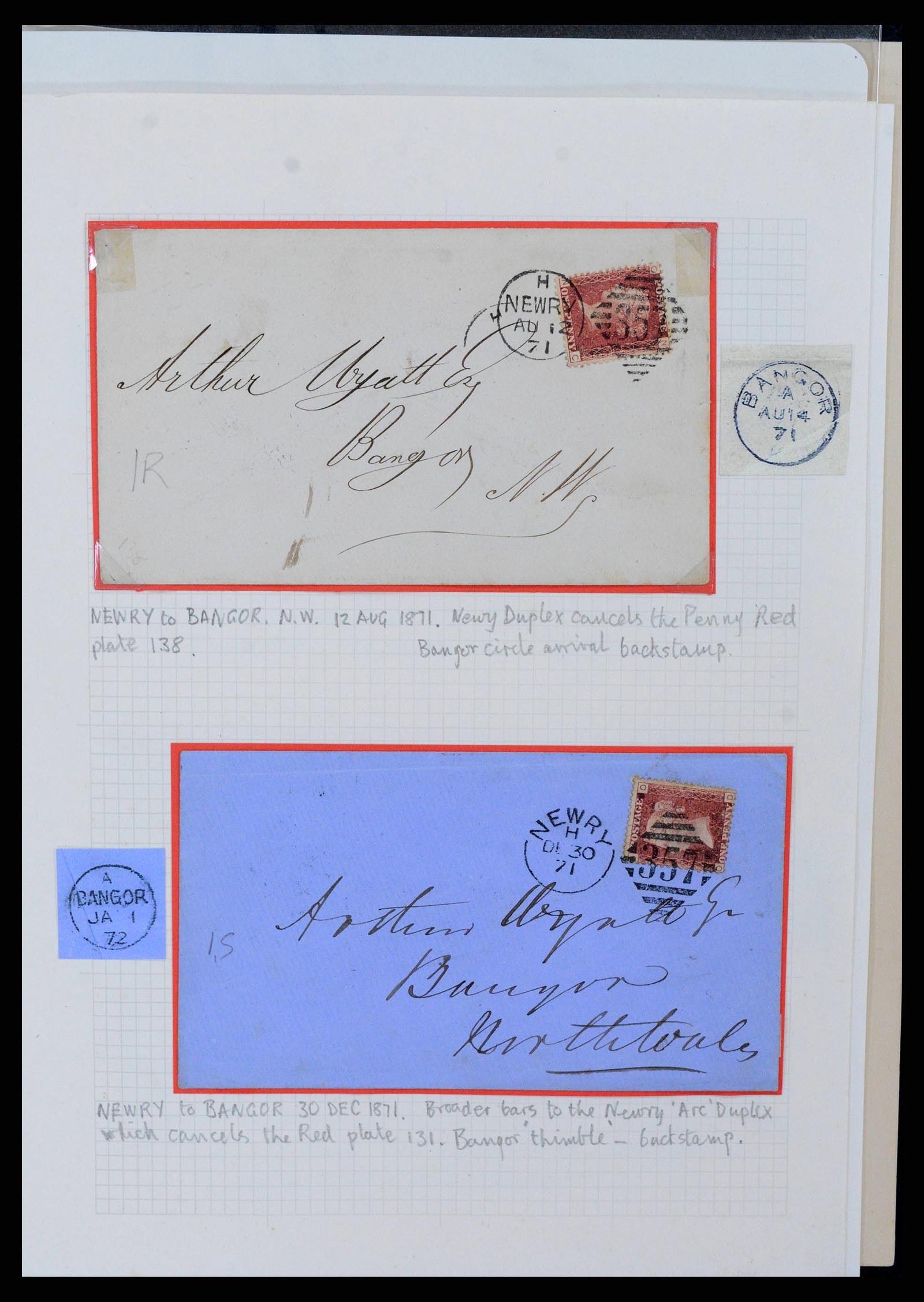 38337 0090 - Postzegelverzameling 38337 Ierland brieven 1721 (!)-1922.