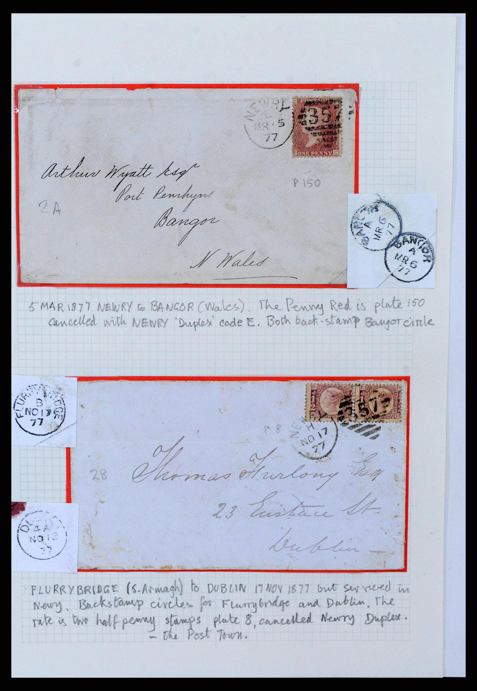 38337 0097 - Postzegelverzameling 38337 Ierland brieven 1721 (!)-1922.