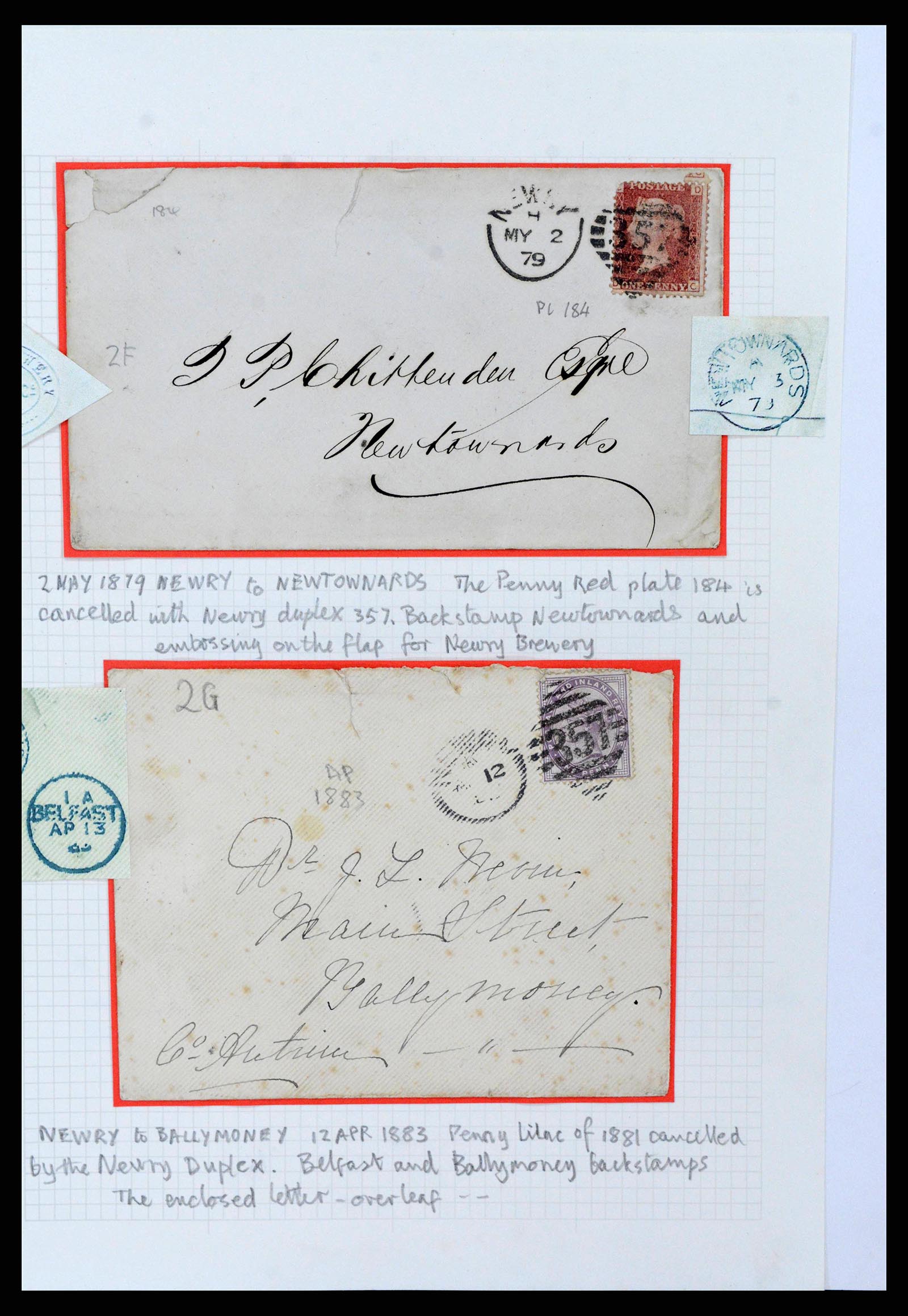38337 0099 - Postzegelverzameling 38337 Ierland brieven 1721 (!)-1922.