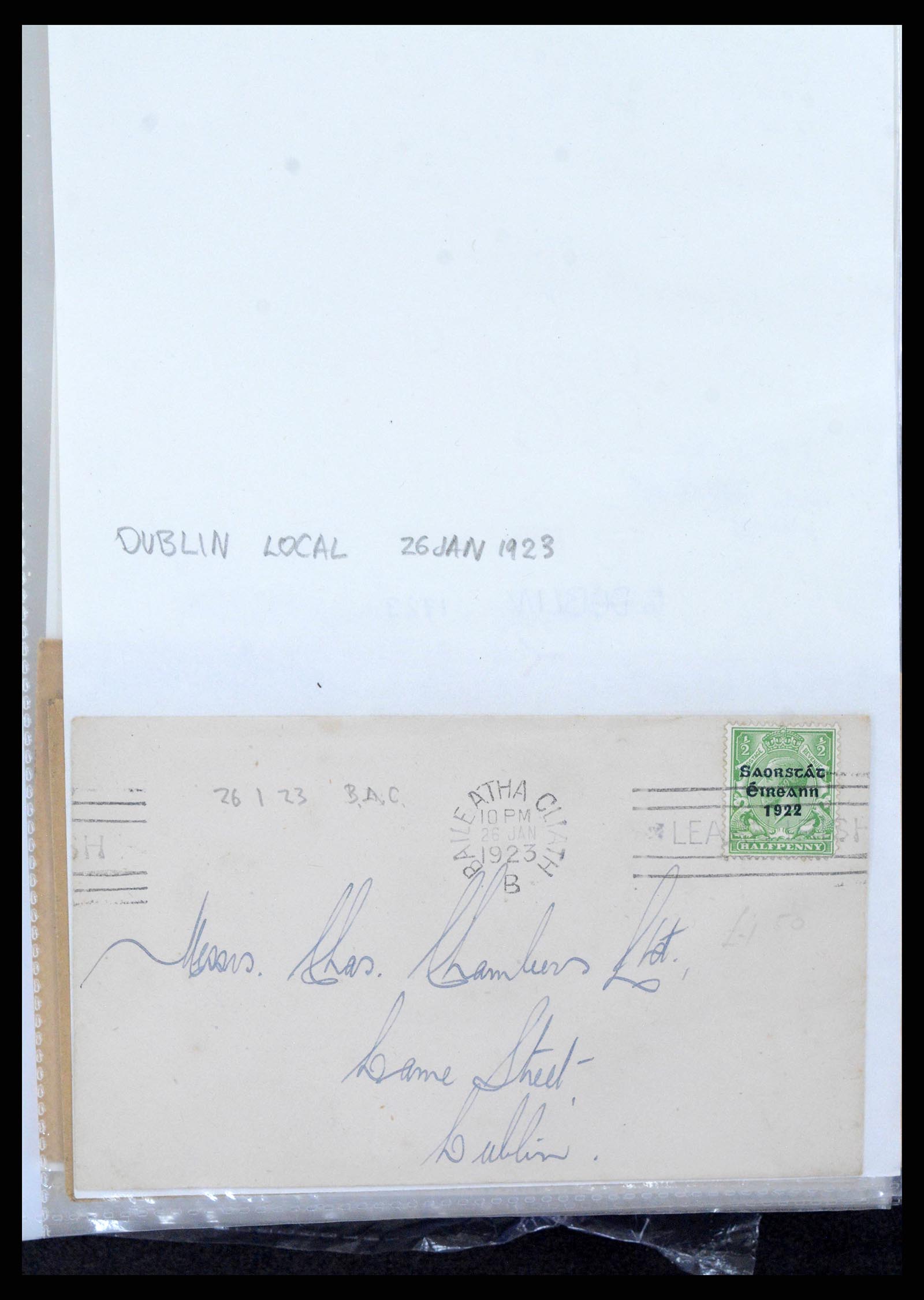 38337 0193 - Postzegelverzameling 38337 Ierland brieven 1721 (!)-1922.