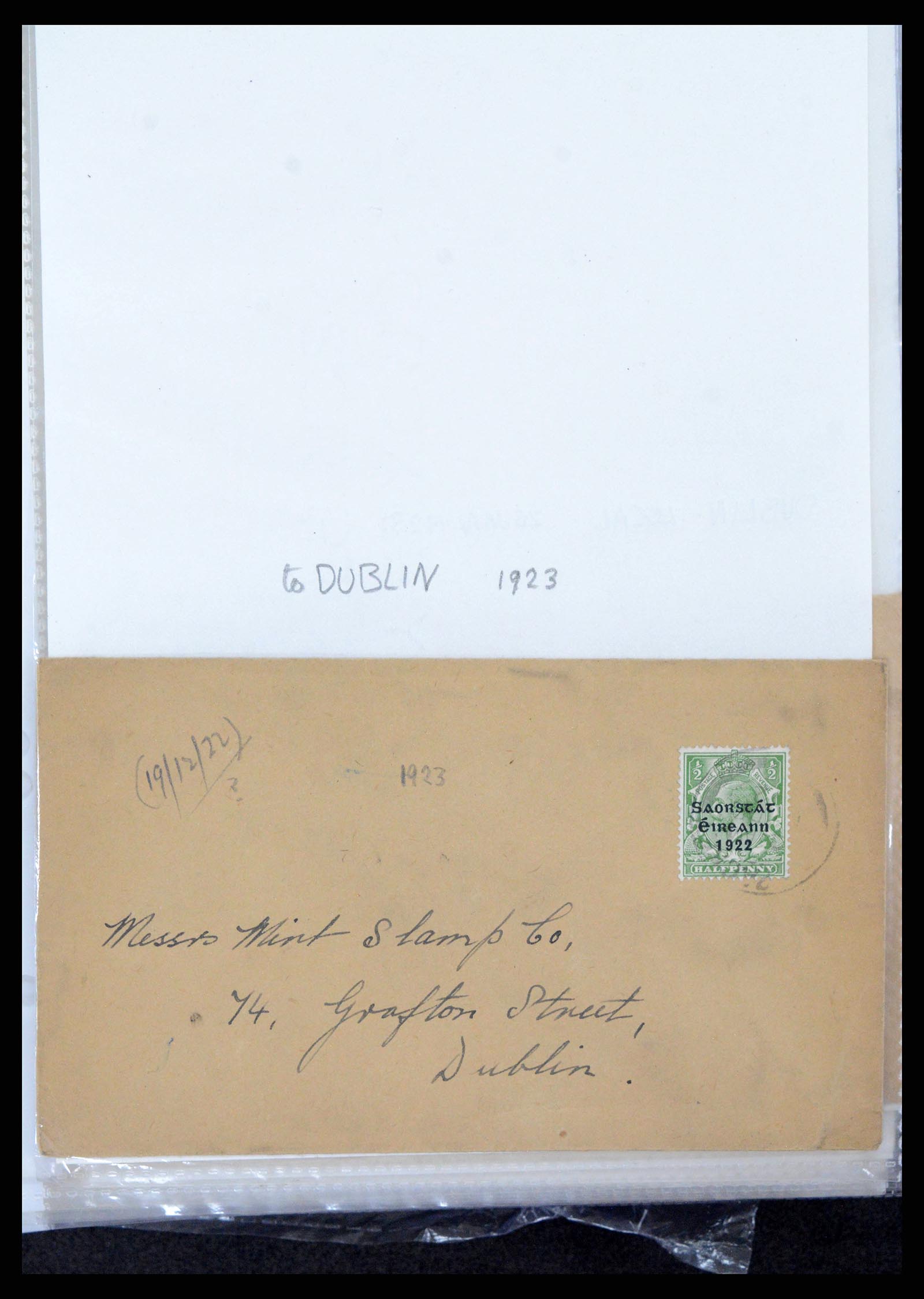 38337 0194 - Postzegelverzameling 38337 Ierland brieven 1721 (!)-1922.