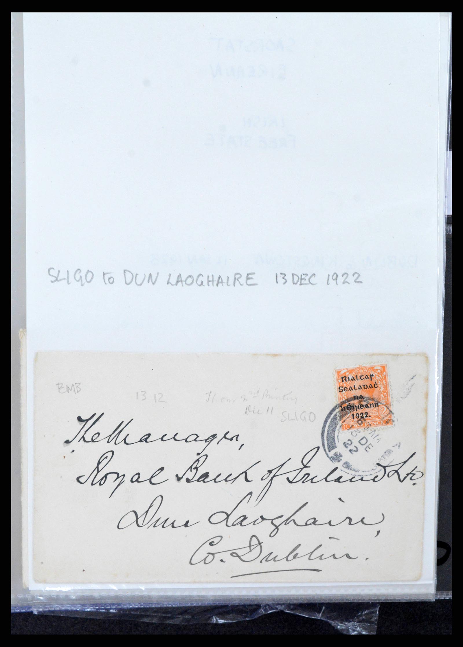 38337 0196 - Postzegelverzameling 38337 Ierland brieven 1721 (!)-1922.