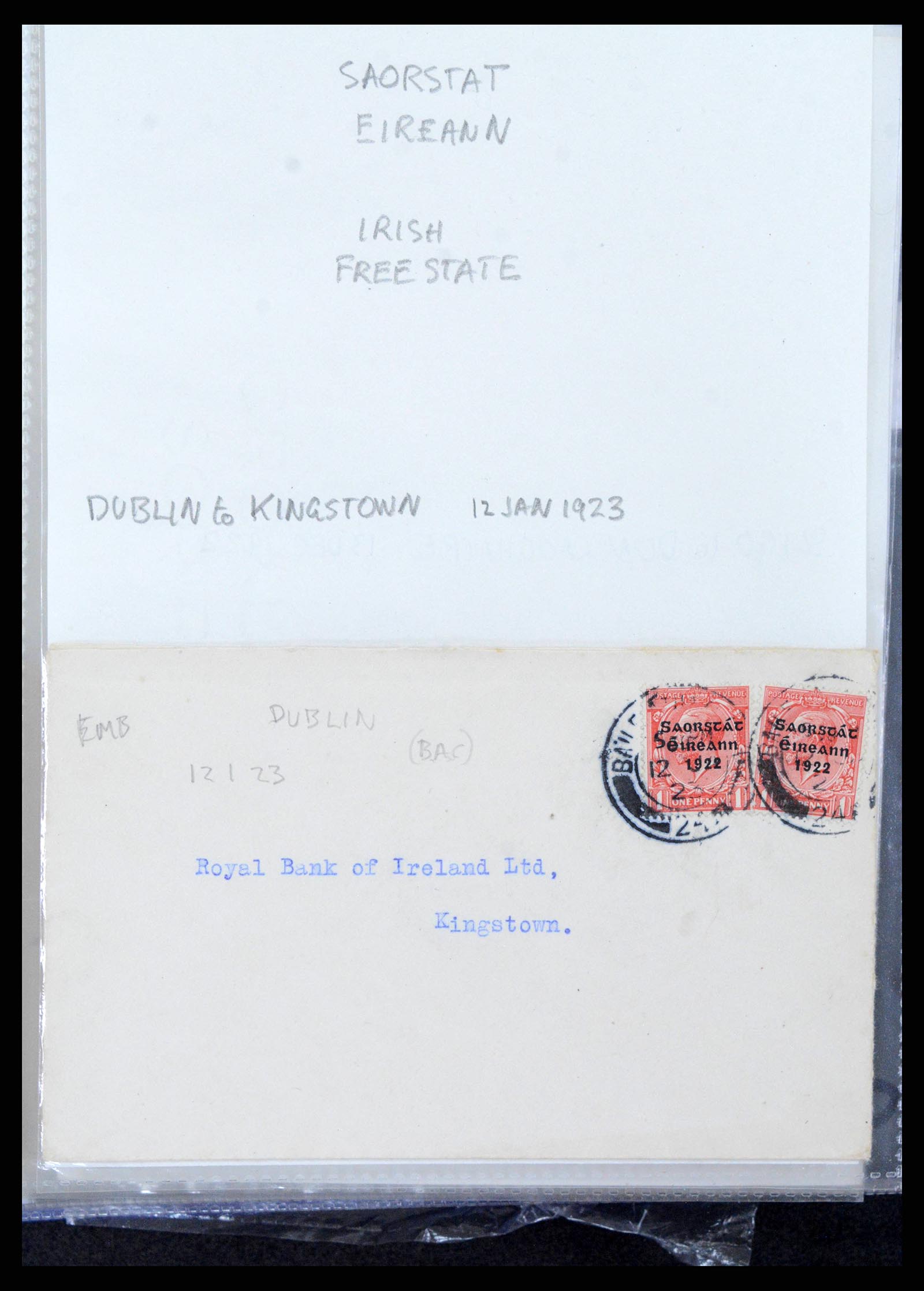 38337 0197 - Postzegelverzameling 38337 Ierland brieven 1721 (!)-1922.