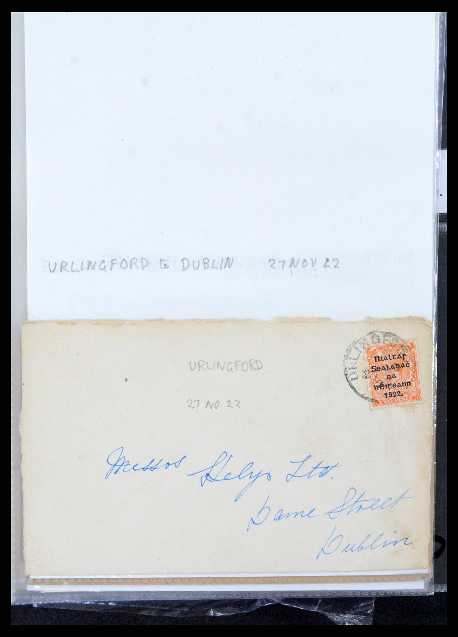 38337 0199 - Postzegelverzameling 38337 Ierland brieven 1721 (!)-1922.