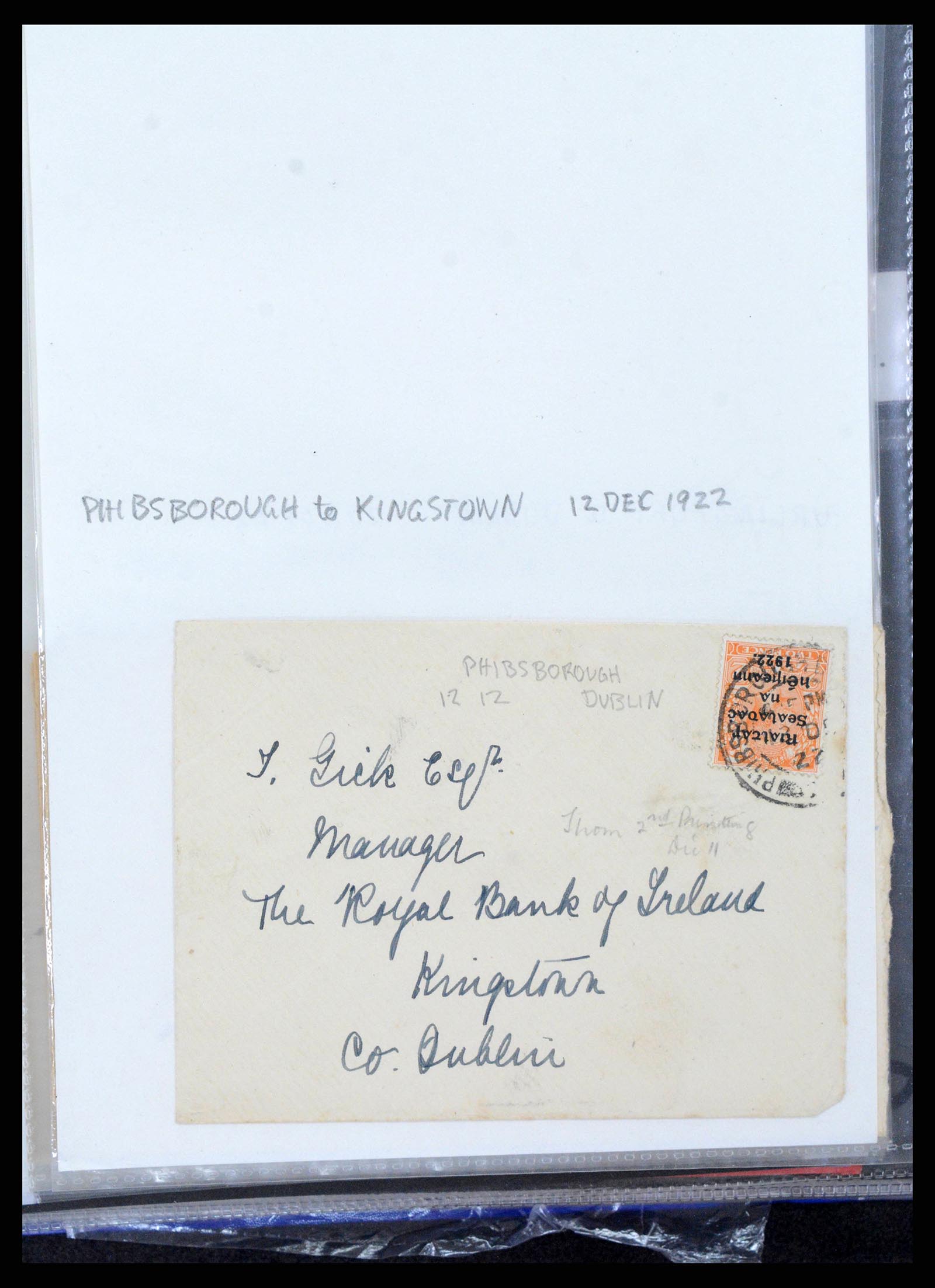 38337 0200 - Postzegelverzameling 38337 Ierland brieven 1721 (!)-1922.