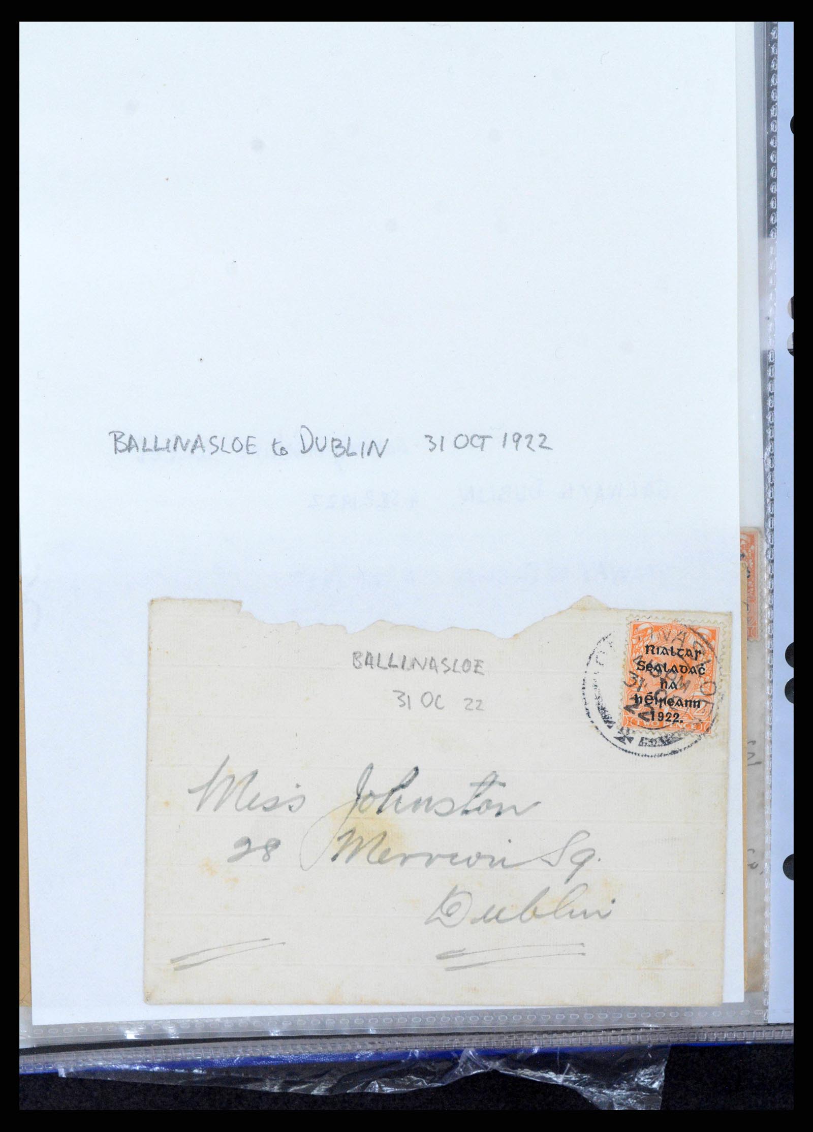 38337 0202 - Postzegelverzameling 38337 Ierland brieven 1721 (!)-1922.