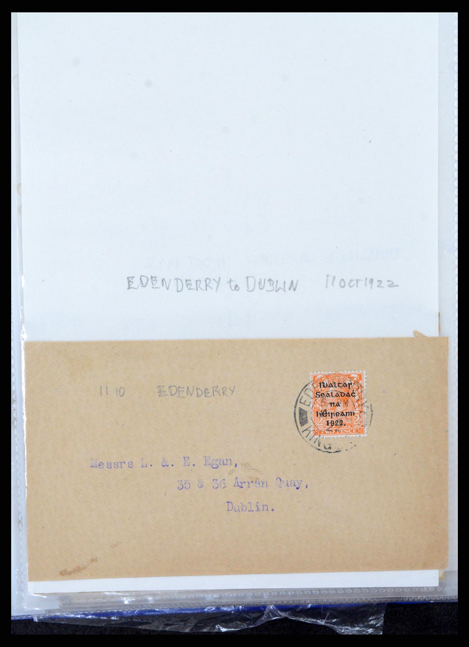 38337 0204 - Postzegelverzameling 38337 Ierland brieven 1721 (!)-1922.