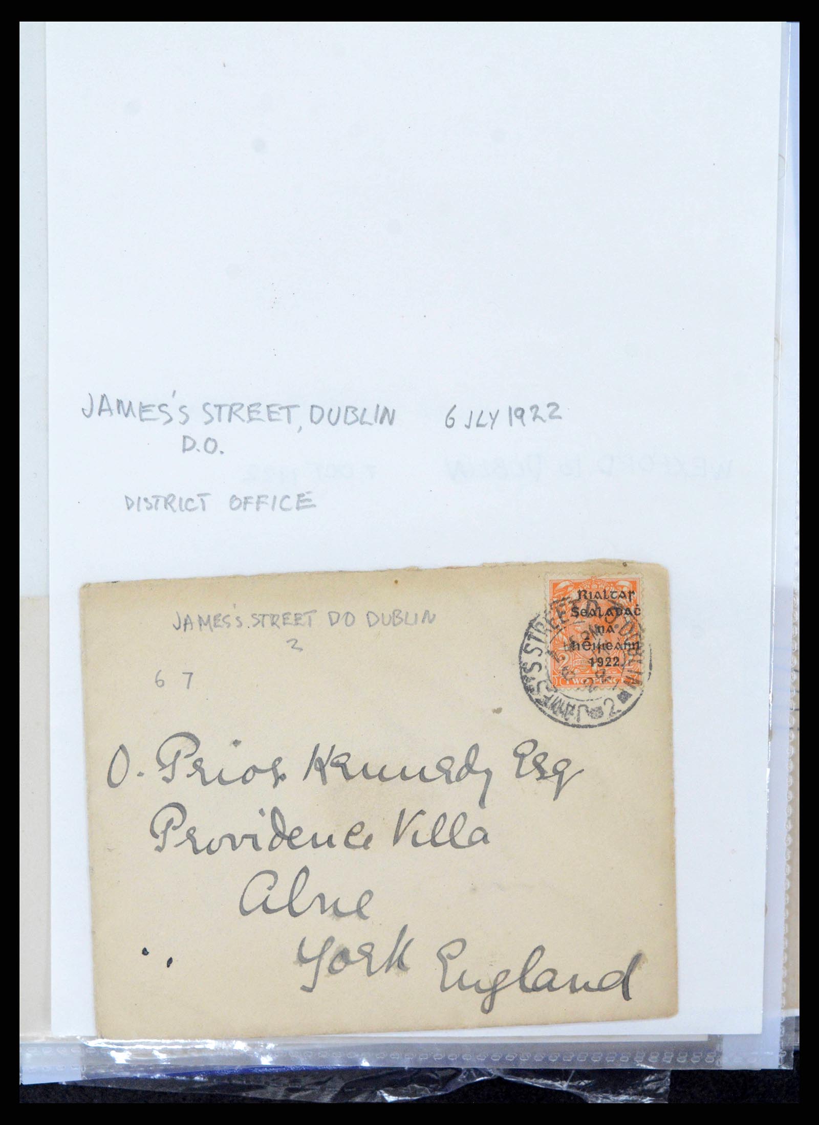 38337 0205 - Postzegelverzameling 38337 Ierland brieven 1721 (!)-1922.