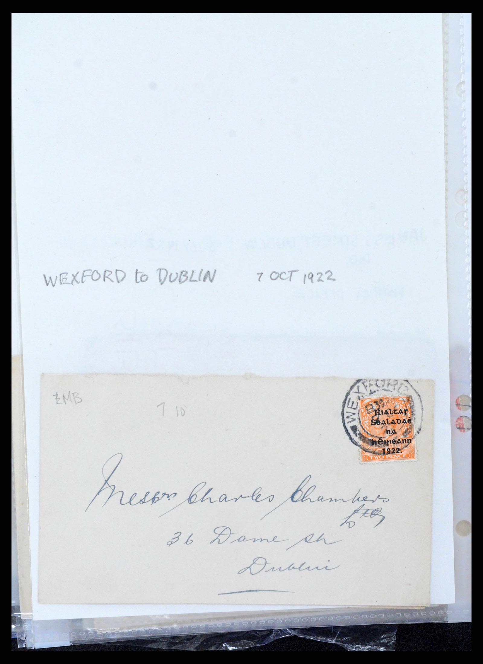38337 0206 - Postzegelverzameling 38337 Ierland brieven 1721 (!)-1922.