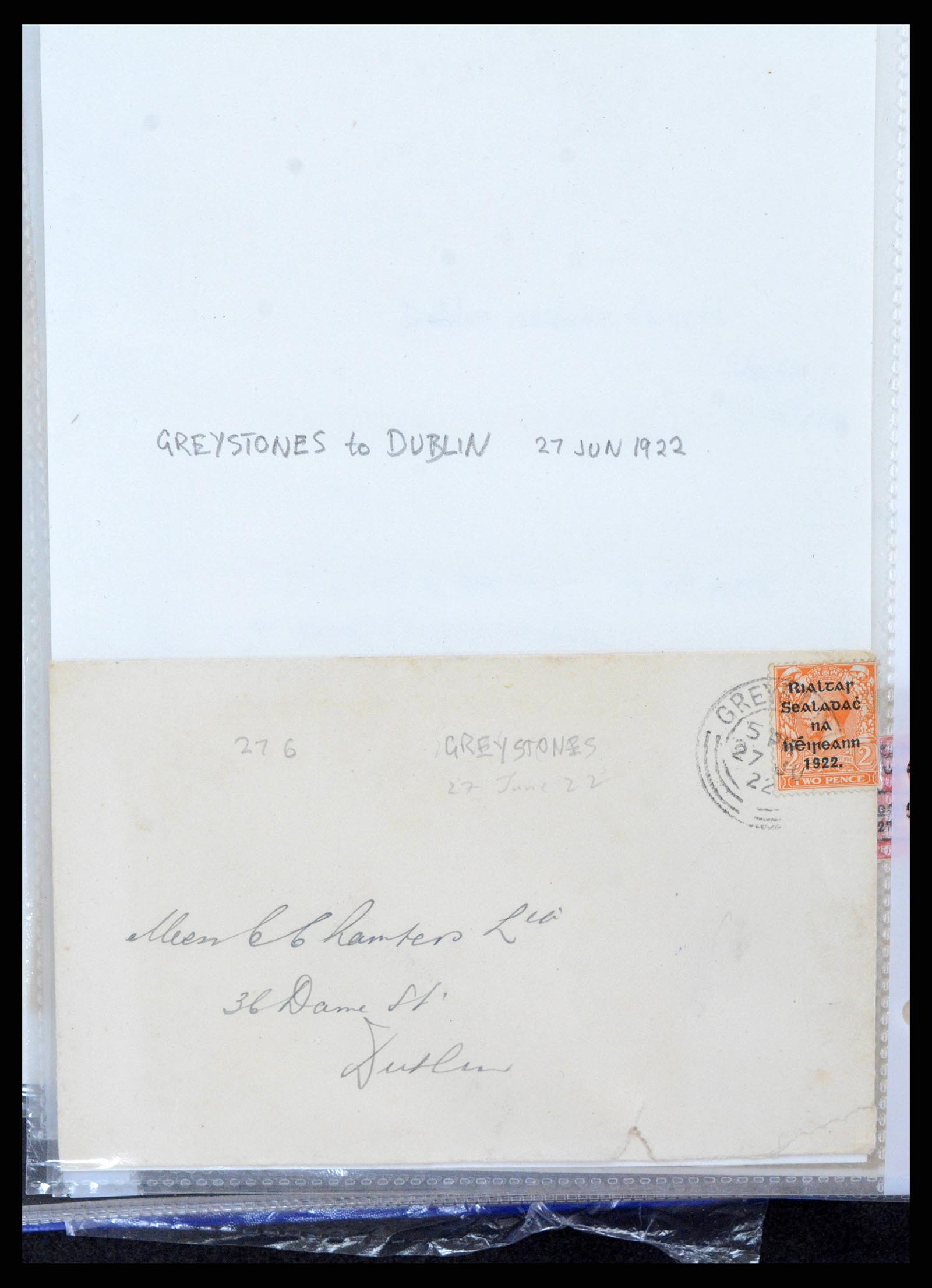 38337 0207 - Postzegelverzameling 38337 Ierland brieven 1721 (!)-1922.