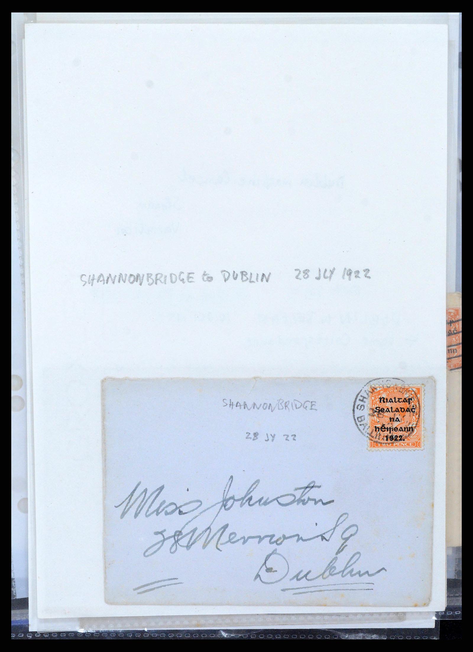 38337 0209 - Postzegelverzameling 38337 Ierland brieven 1721 (!)-1922.