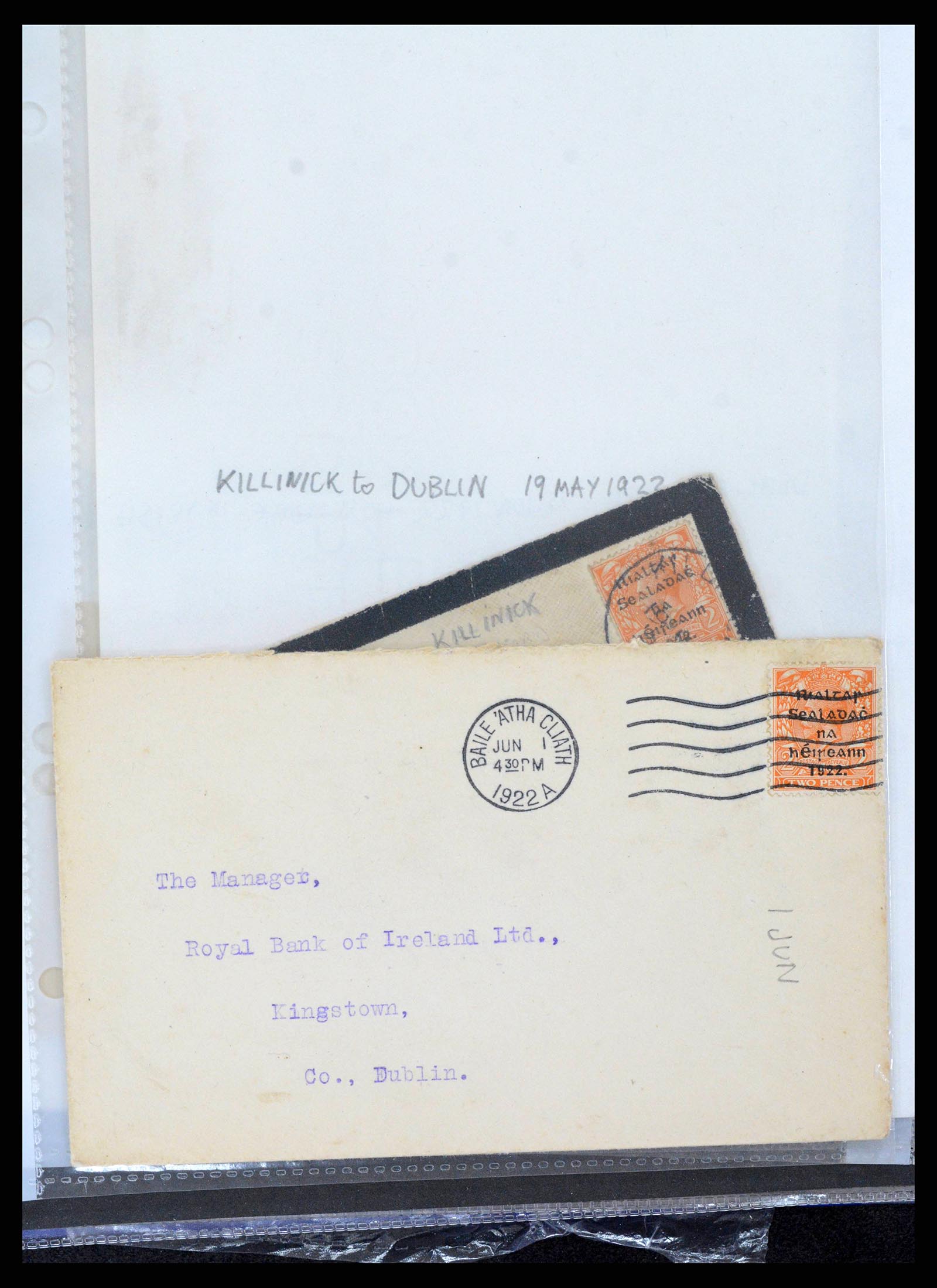 38337 0212 - Postzegelverzameling 38337 Ierland brieven 1721 (!)-1922.