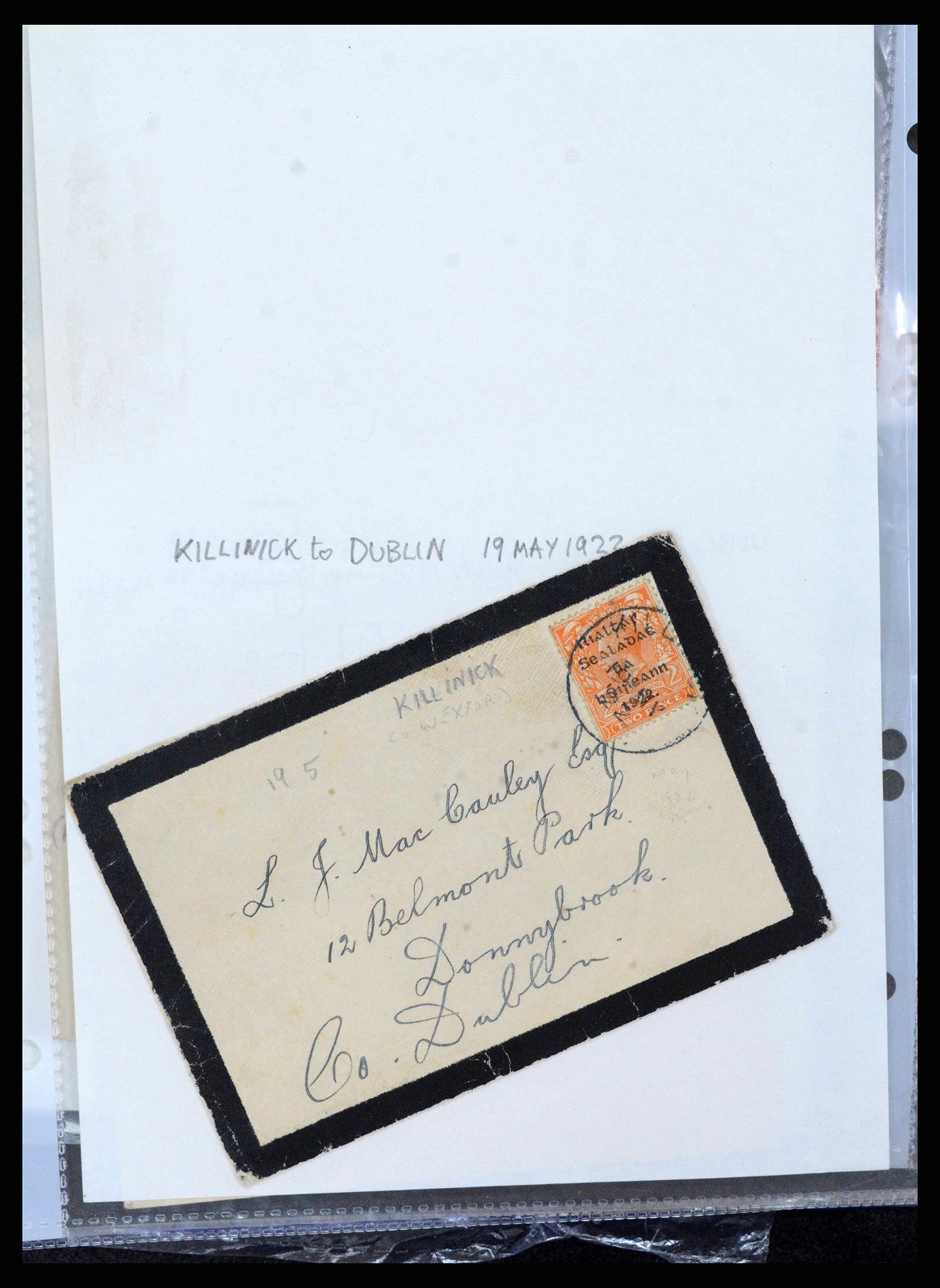 38337 0213 - Postzegelverzameling 38337 Ierland brieven 1721 (!)-1922.