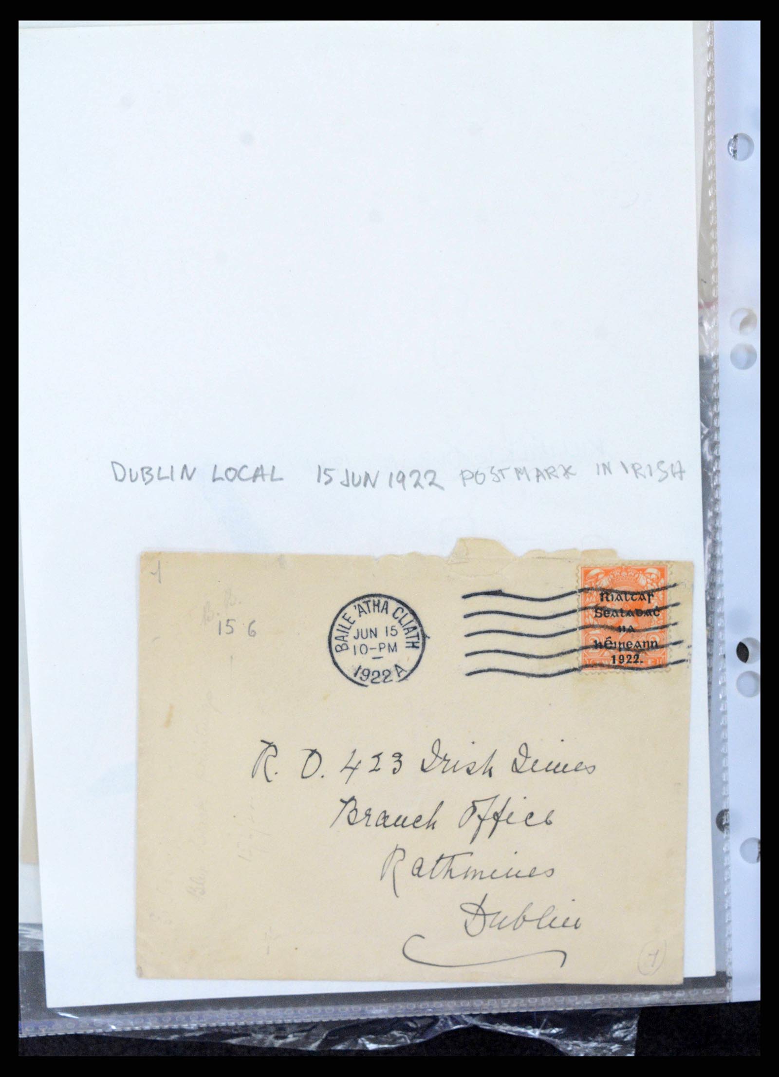 38337 0214 - Postzegelverzameling 38337 Ierland brieven 1721 (!)-1922.